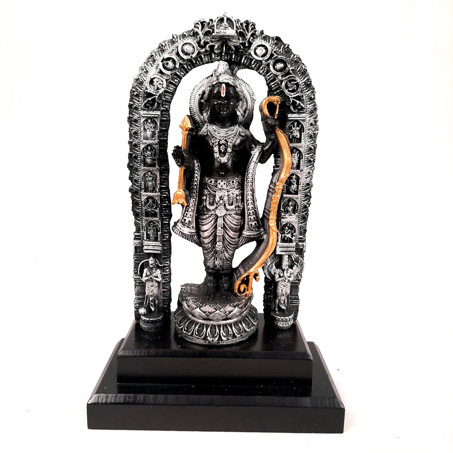 Ram Lalla Ayodhya Mandir Idol | Ram Lala Statue Miniature Sculpture - For Gift, Home Decor, Temple, Pooja, Car Dashboard - 8 Inch - apkamart