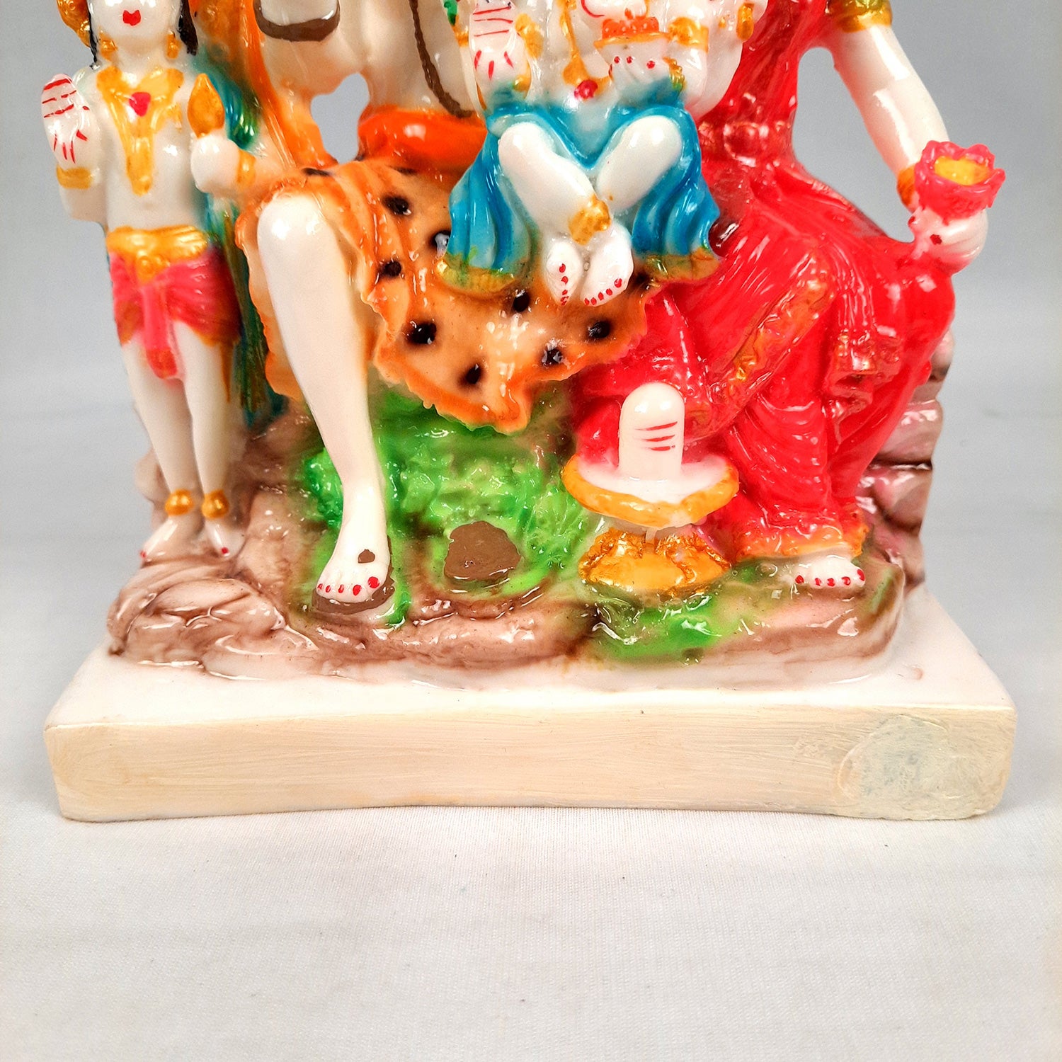 Shiv Parvati Ganesh & Kartikeya Statue | Shiv Parivar Idol Showpiece - for Home, Puja Room, Table Decor, Living Room, Office Desk & Gift - 9 Inch