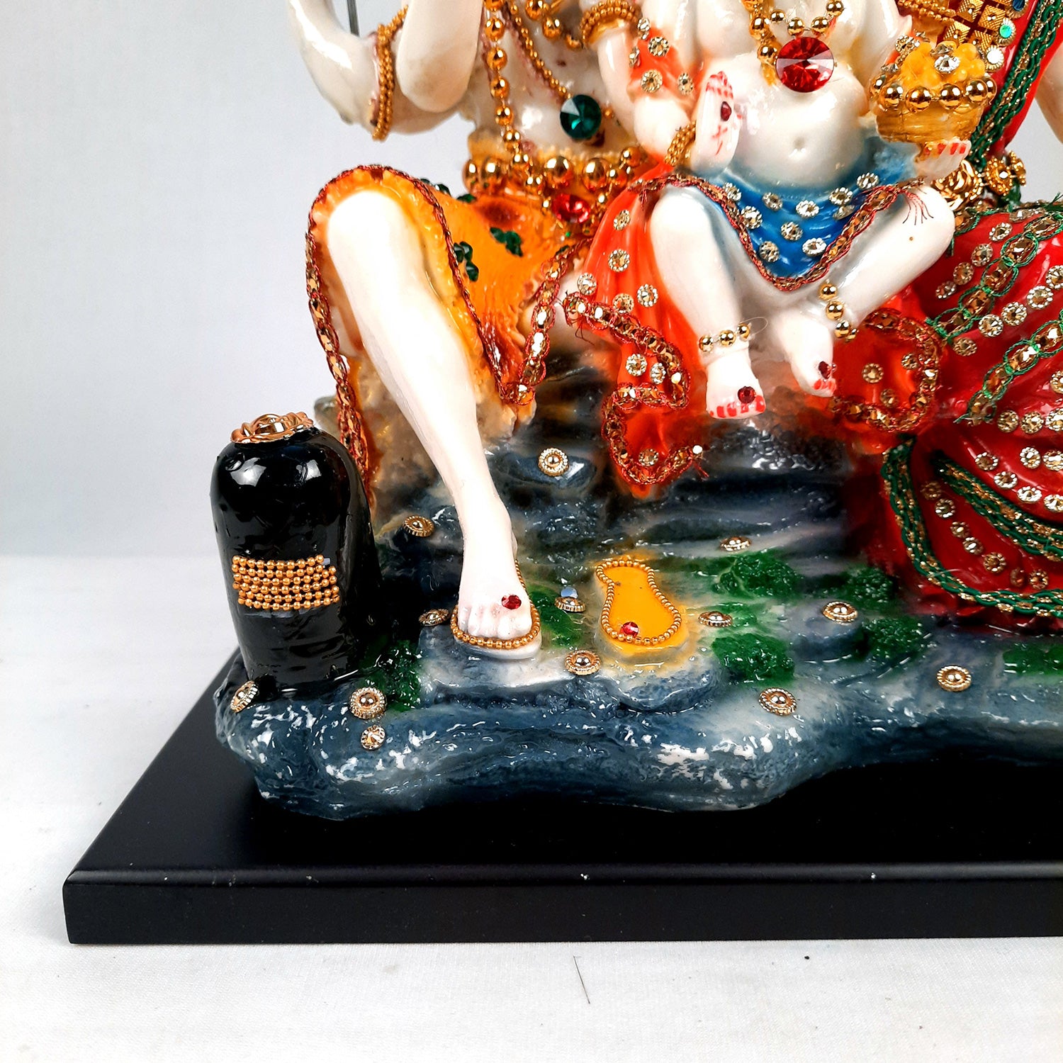 Shiv Parivar Idol Statue | Shiv Parvati Ganesh Murti - for Home, Puja Room, Table Decor, Living Room, Office Desk & Gift - 12 Inch - apkamart