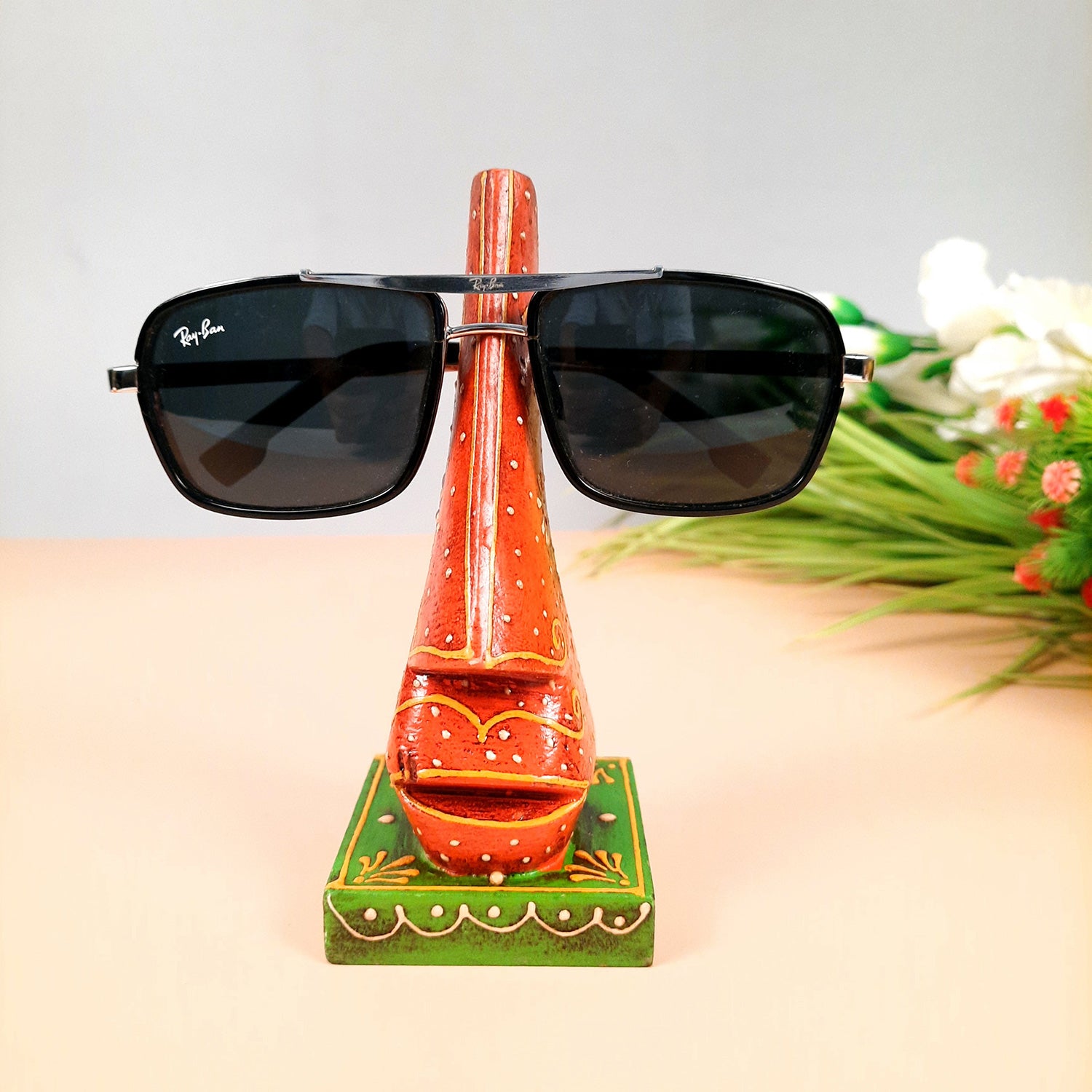 Wooden Spectacle Holders | Specs Eyeglass Holder Stand Nose Shaped - For Home, Desktop, Table, Office Decor, Organization & Gifts - apkamart #Style_Design 4