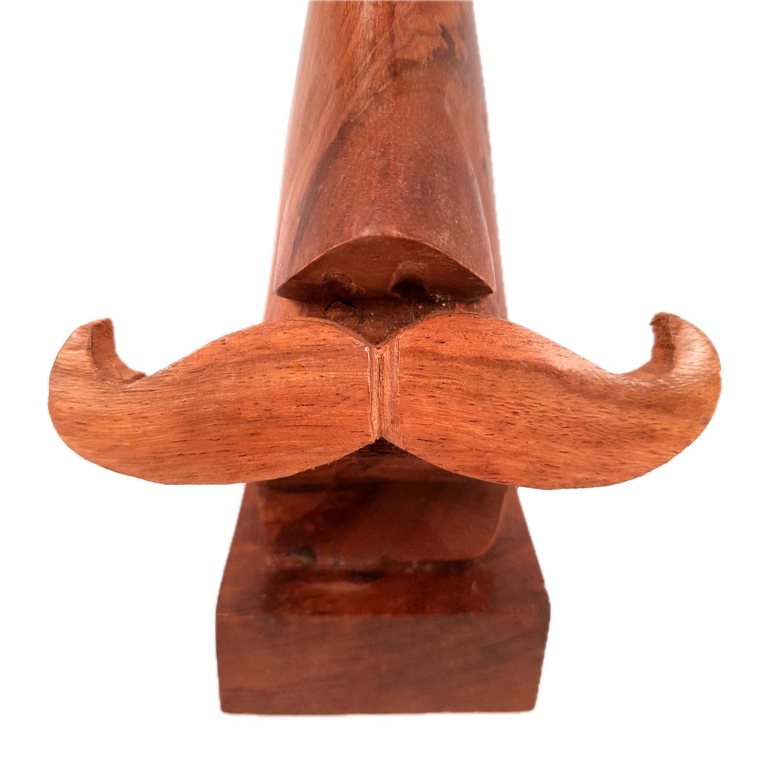 Wooden Spectacle Holders | Specs Eyeglass Holder Stand Nose Shaped with Moustache - For Home, Desk Organizer, Table, Office Decor, & Gifts - 6 Inch - apkamart #Style_Design 3