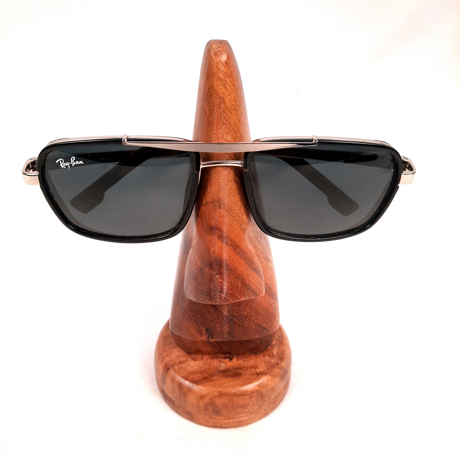 Wooden Nose Shaped Spectacle Holder | Specs Stand | Glasses Stands - For Home, Desktop, Table, Office Decor, Organization & Gifts - 6 Inch - Apkamart
