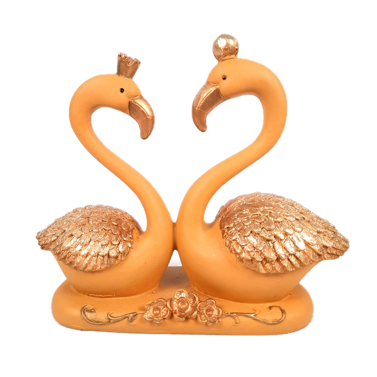 Swan Pair Showpiece | Swan Couple Statue | Kissing Duck Set - For Home, Table, Office, Desk Decor, Gift for him her - 7 inch - apkamart #Style_Design 3