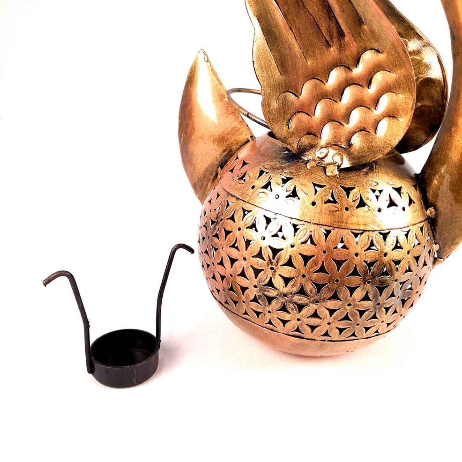 Swan Tea Light Stand Showpiece | Decorative Candle Tealight Holder - for Home, Table, Living Room Decor | for Festival Decoration & Gifts (Pack of 2) - Apkamart