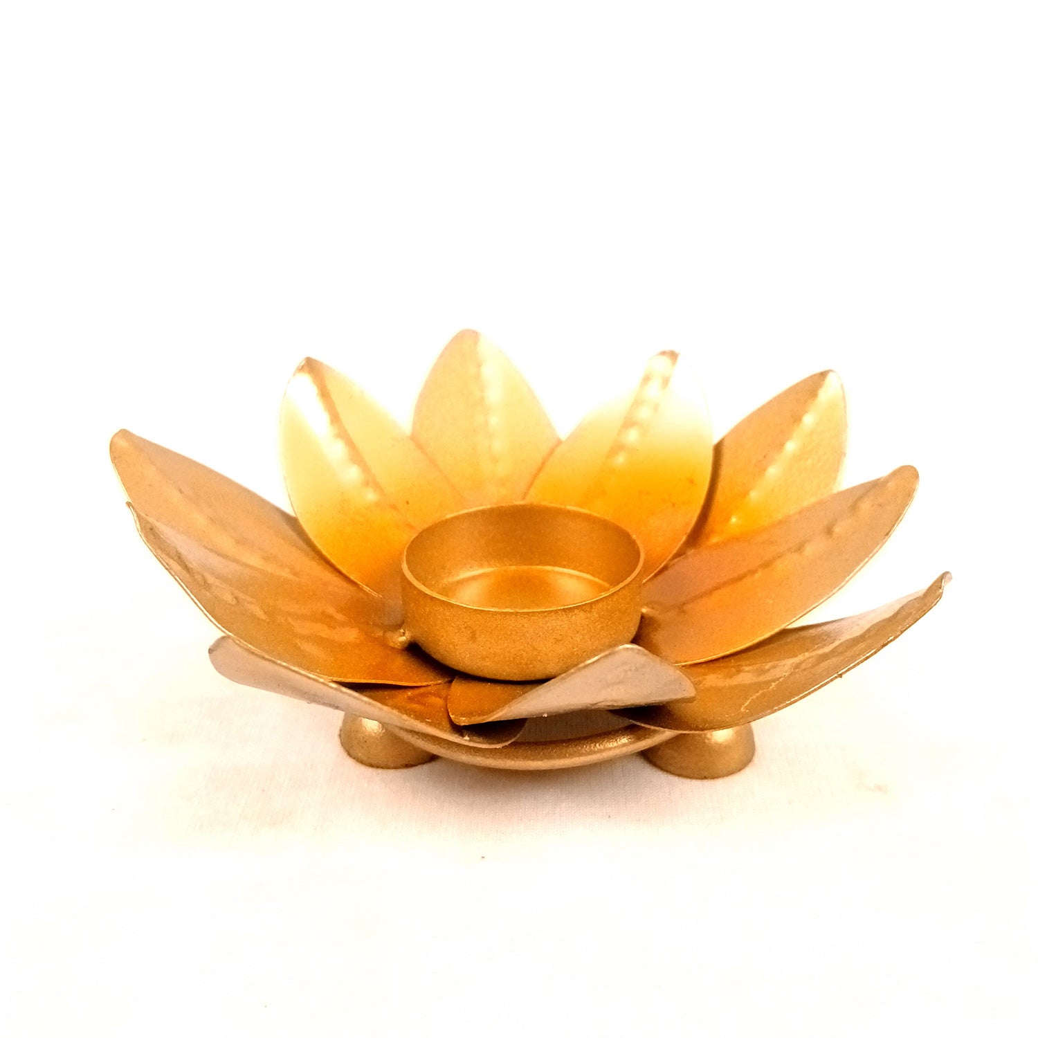 Tea Light Stand | Decorative Candle Tealight Holder - Lotus Design - For Home, Table, Living Room Decor | For Festival Decoration & Gifts - 5 Inch (Pack of 2) - Apkamart #Style_Set Of 2