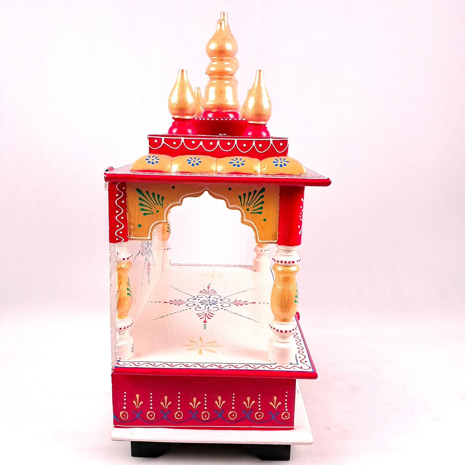 Home Temple Wooden | Pooja Mandir With Drawer & Sliding Plate for Keeping Diya & Agarbatti Stand – For God, House, Puja Ghar, Office & Shop - Apkamart #Color_White