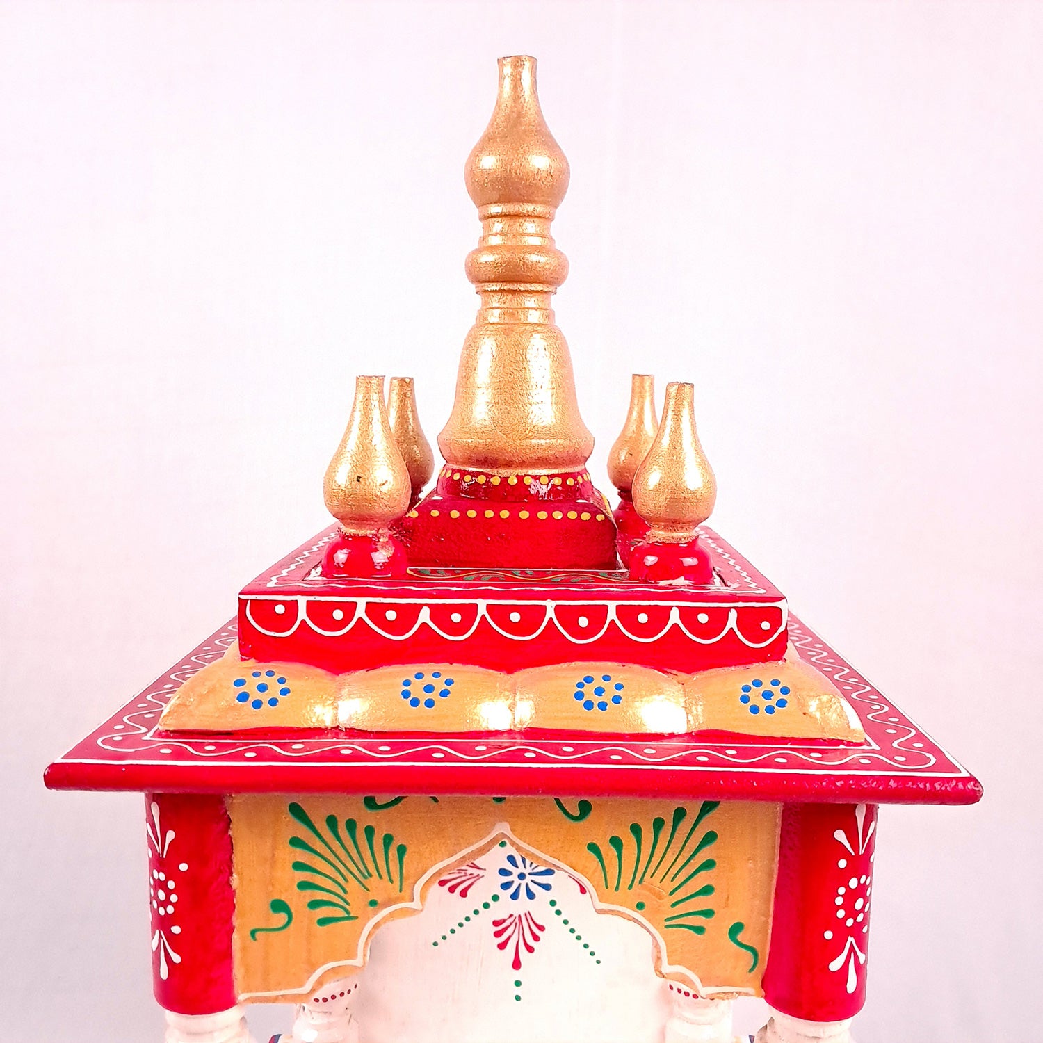 Pooja Mandir With Drawer | Home Temple Wooden Wall Mounted With Storage | Hanging Puja Stand / Unit - Apkamart #Color_White