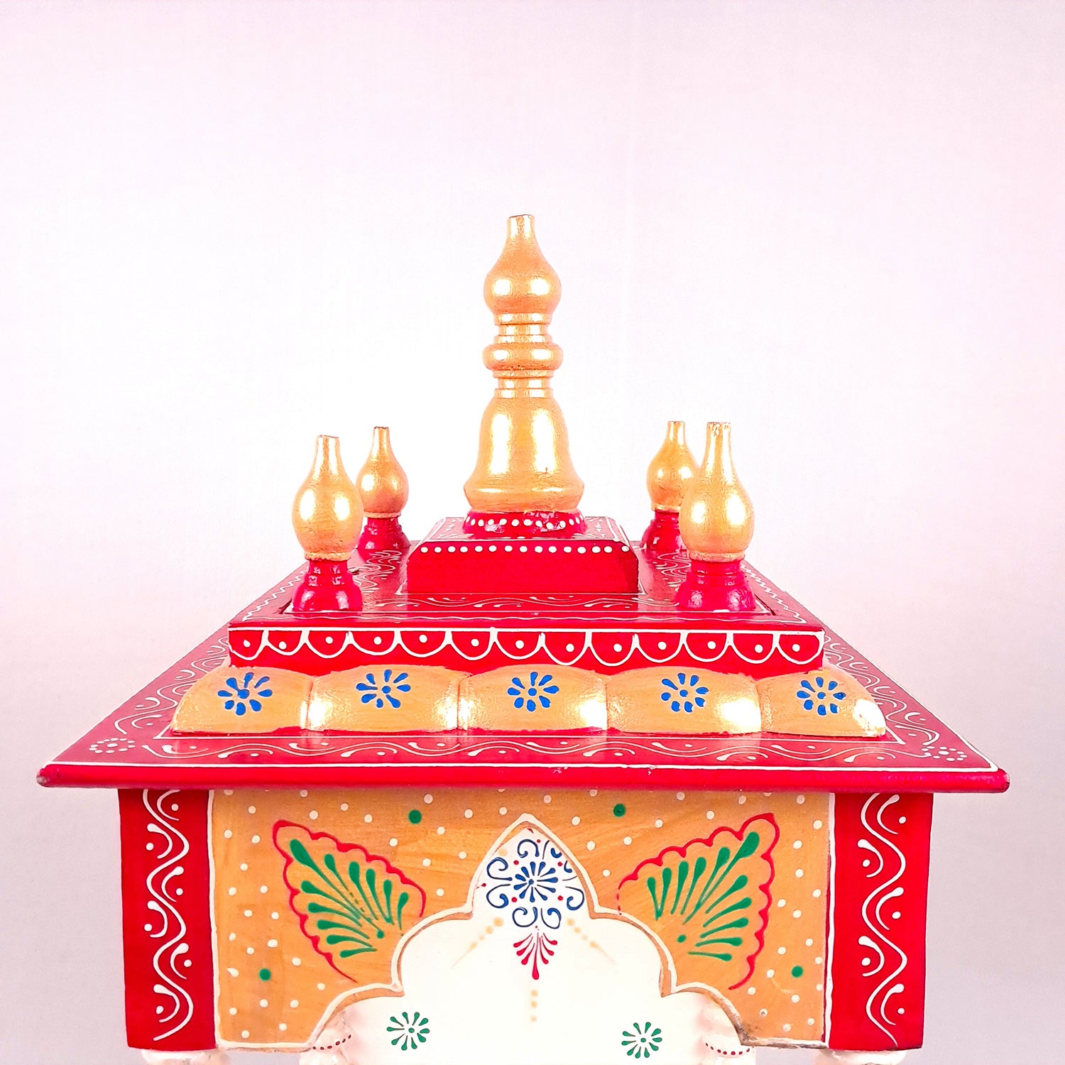 Pooja Temple With Drawer | Big Temple For Home With Storage | Wooden Mandir Stand | Puja Unit Wall Mounted – For House, Puja, Office & Shop - apkamart #Color_White