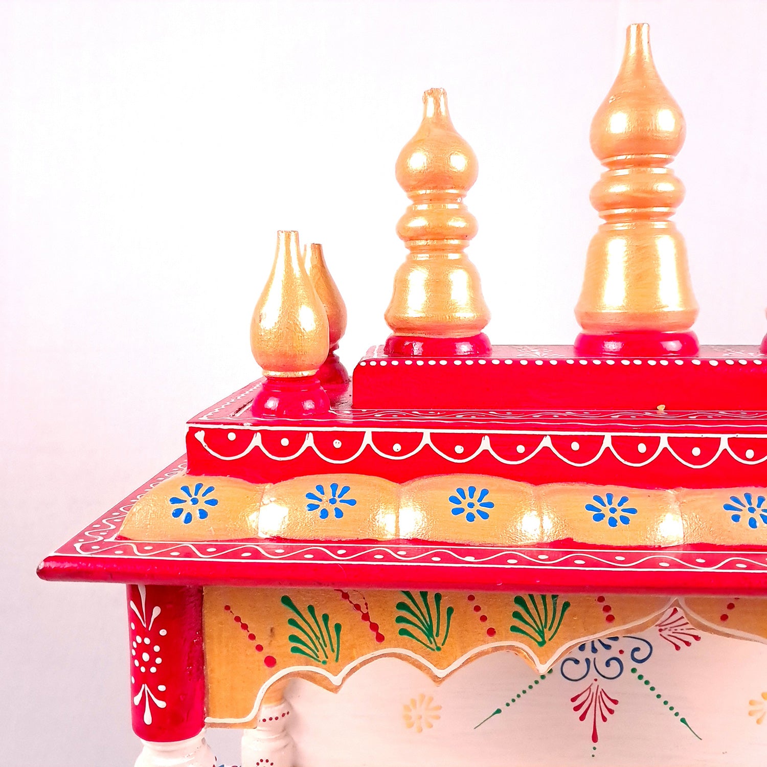 Home Temple Wooden | Pooja Mandir With Drawer & Sliding Plate for Keeping Diya & Agarbatti Stand – For God, House, Puja Ghar, Office & Shop - Apkamart #Color_White