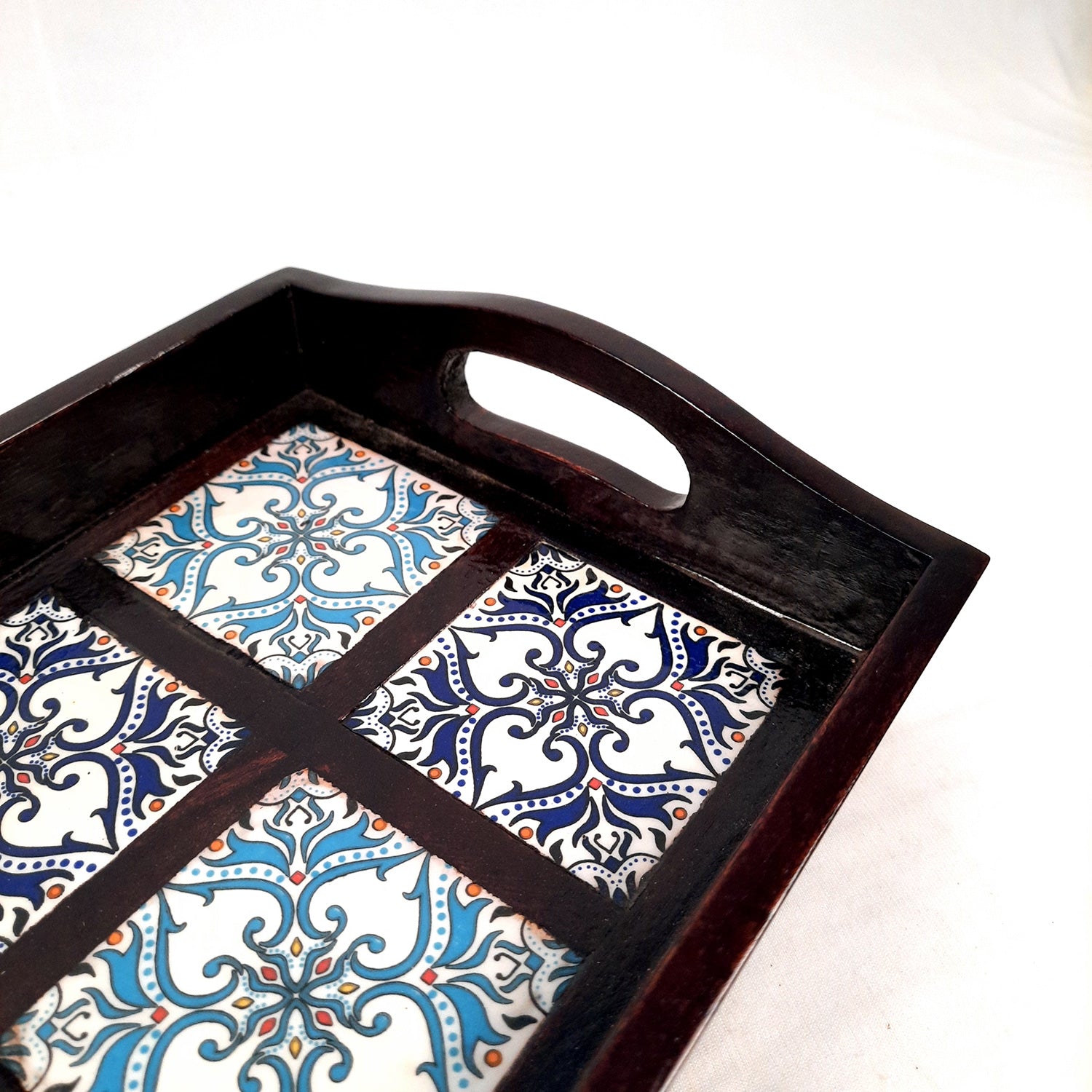 Wooden Serving Tray | Tile Tray - 15 Inch- Apkamart - apkamart #Style_Designer