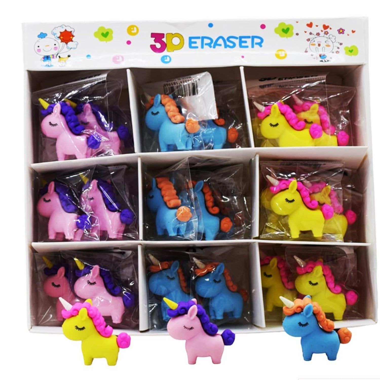 Kids Eraser Unicorn Shape - For School, Kids, Birthday Return Gift