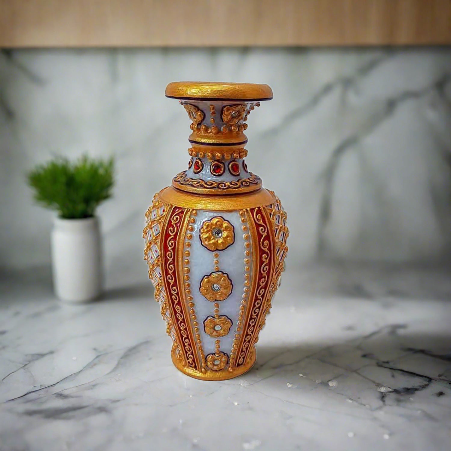 Small Flower Pots | Vase Marble - 6 Inch - ApkaMart