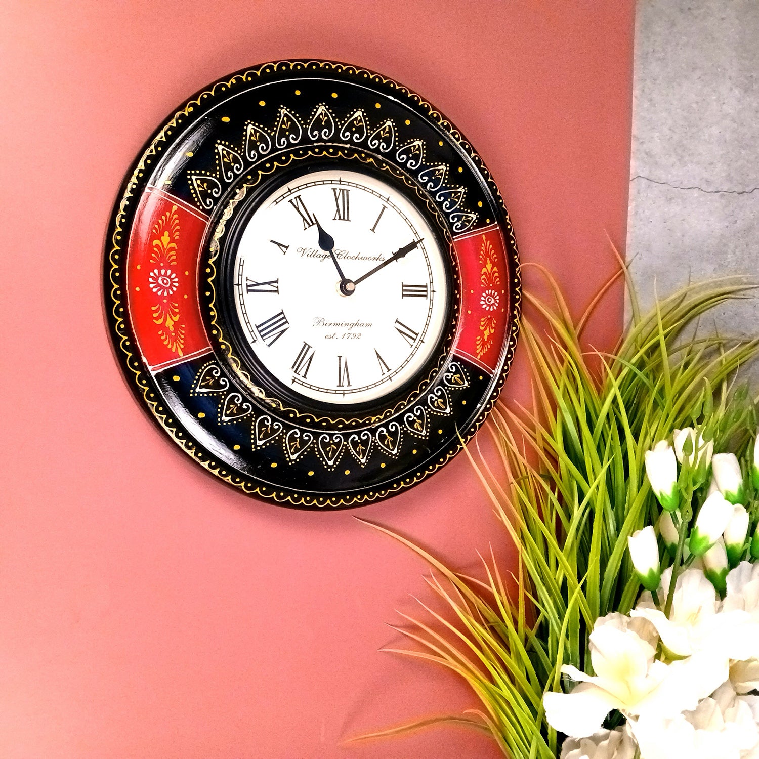 Wall Clock for Home | Wall Mount Analog Round Clock | Antique Deewar Ghadi - For Living Room, Bedroom, Hall, Office Decor & Gift- Apkamart #Style_Design 2