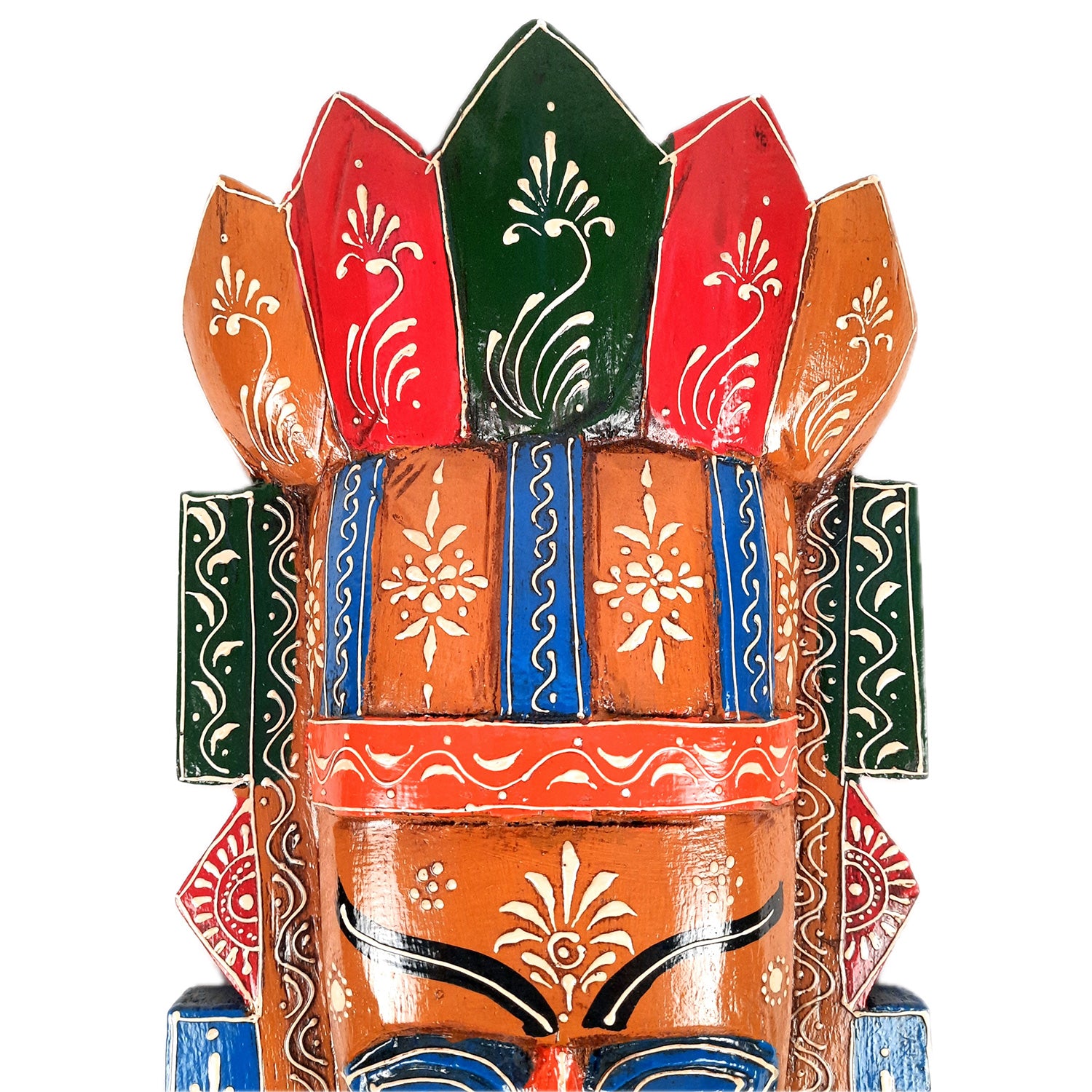 Wall Mask Nazar Battu | Decorative Tribal Masks For Home Entrance & Living Room | African Egyptian Big Face Hanging - For House, Door, Hall-Way, Balcony Decoration - apkamart #Color_Brown