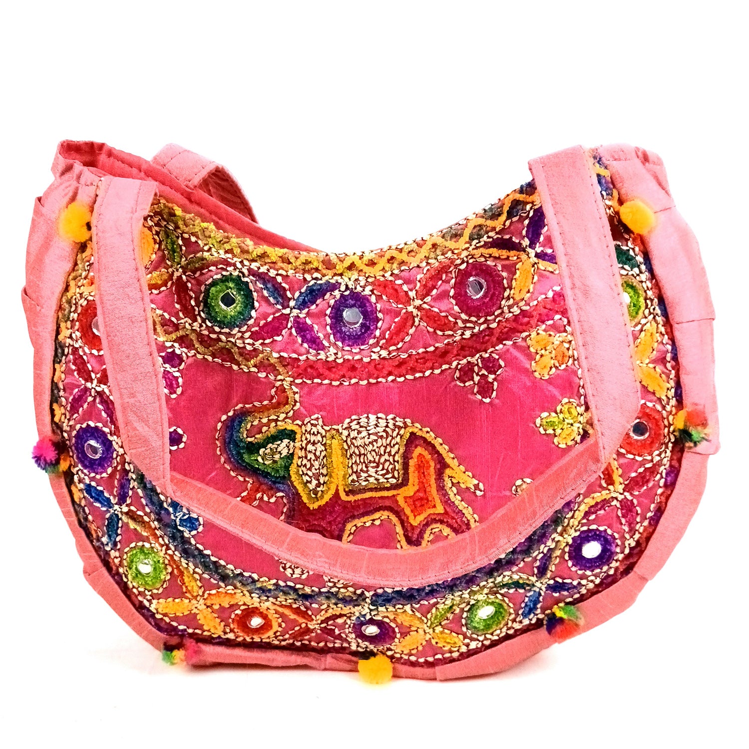 Sling Bag With Embroidery Work | Ethnic Shoulder Party Bags | Stylish Ladies Purse Handbag - For Woman, Girls, Tablet, Office & Gifts - 18 Inch - Apkamart