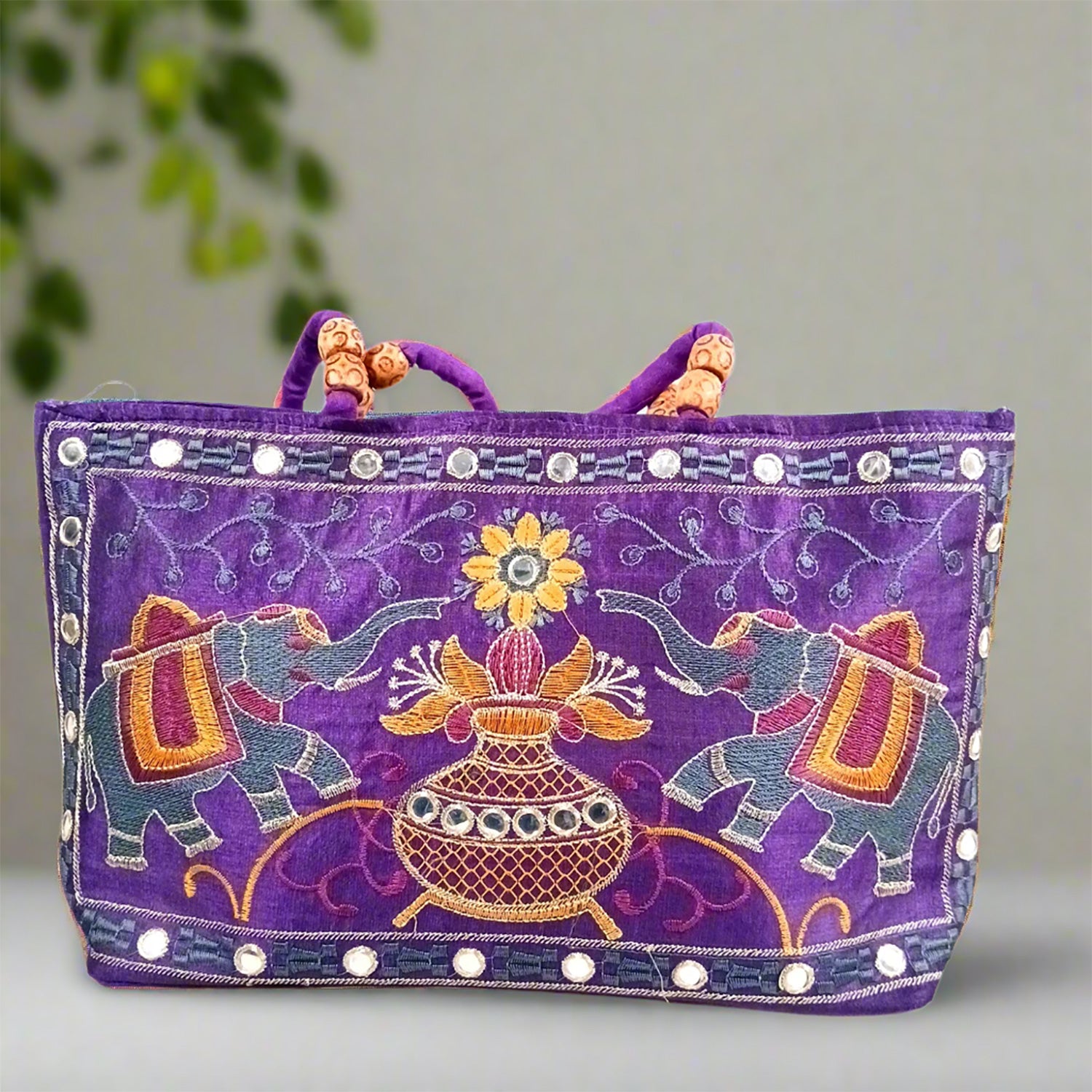 Clutch Bags With Embroidery Work | Latest Trendy Shoulder Sling Bags | Stylish Ladies Purse Handbag - For Woman, Girls, Tablet, Office & Gifts - Apkamart #Colour_Purple