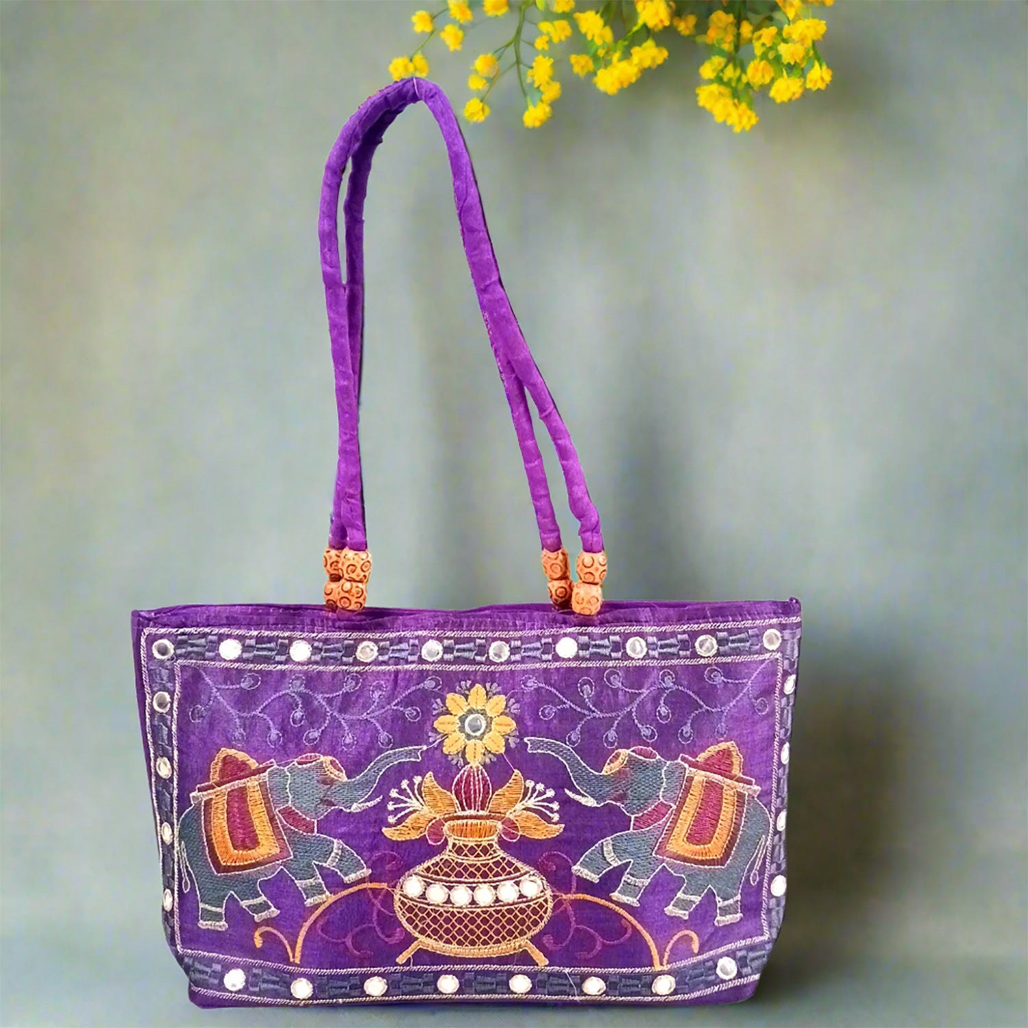 Clutch Bags With Embroidery Work | Latest Trendy Shoulder Sling Bags | Stylish Ladies Purse Handbag - For Woman, Girls, Tablet, Office & Gifts - Apkamart #Colour_Purple