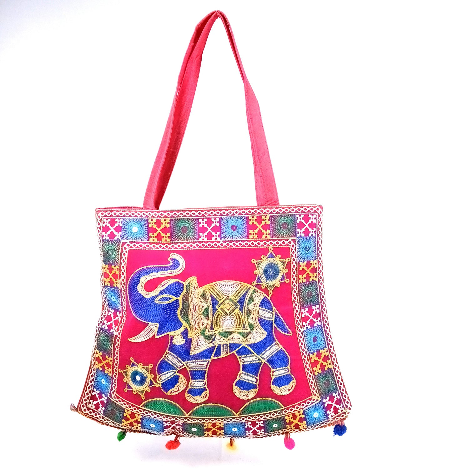 Women's Tote Handbags | Big Shoulder Bags With Embroidery Work | Top Handle Stylish Large Capacity Bag - 18 Inch - Apkamart