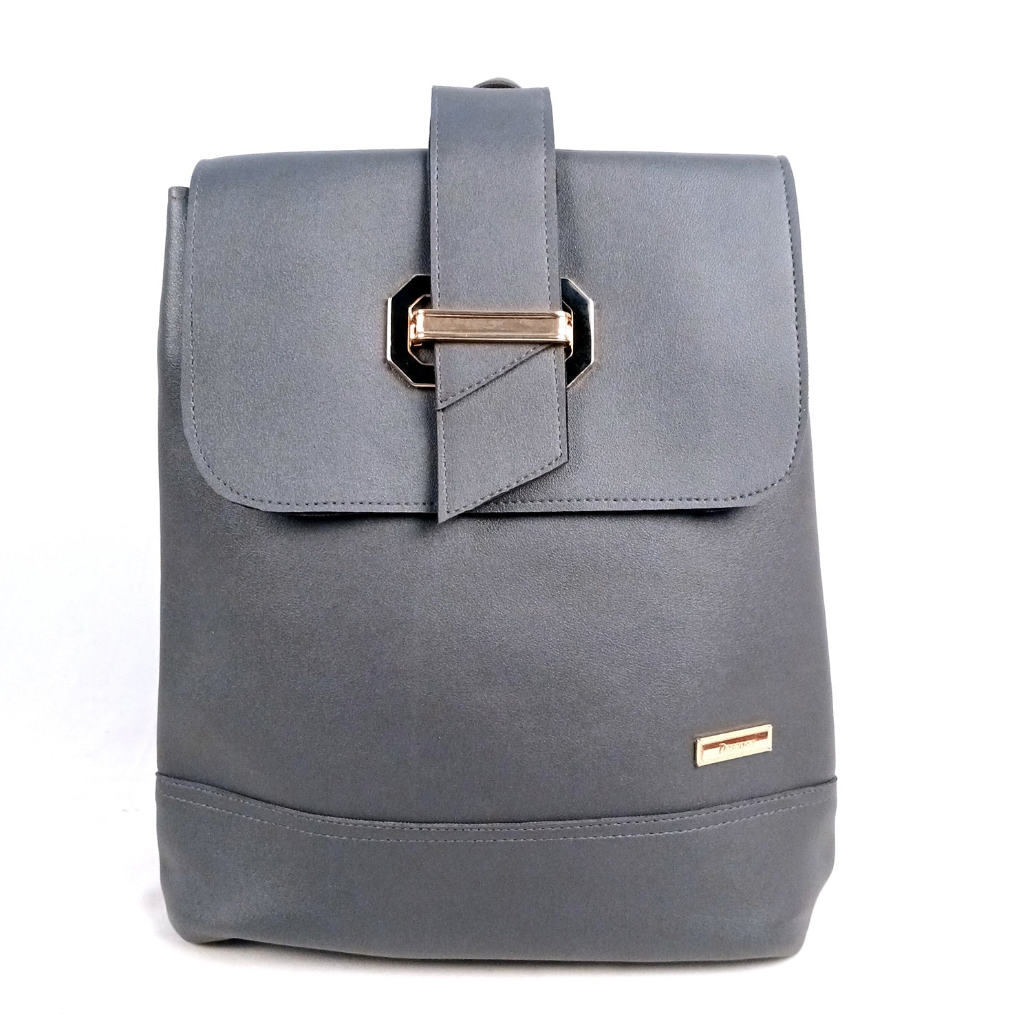 Backpack |Premium PU Leather Casual Pithu Bags | Latest Trendy Office Bag | School & College Bags - For Woman, Girls, Laptop, Office & Gifts - Apkamart #Colour_Grey