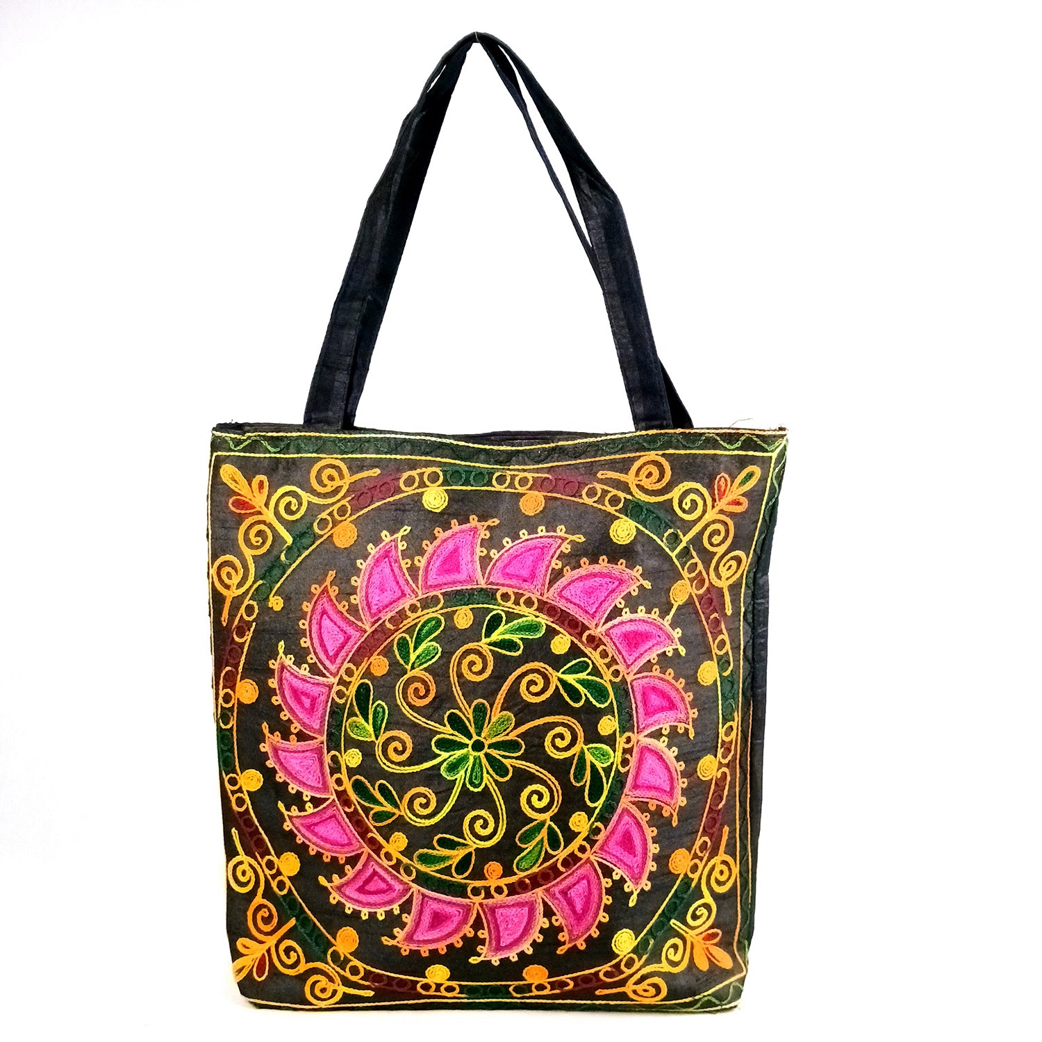 Women's Handbags | Big Shoulder Tote Bags With Embroidery Work | Top Handle Stylish Large Capacity Bag - 16 Inch - Apkamart