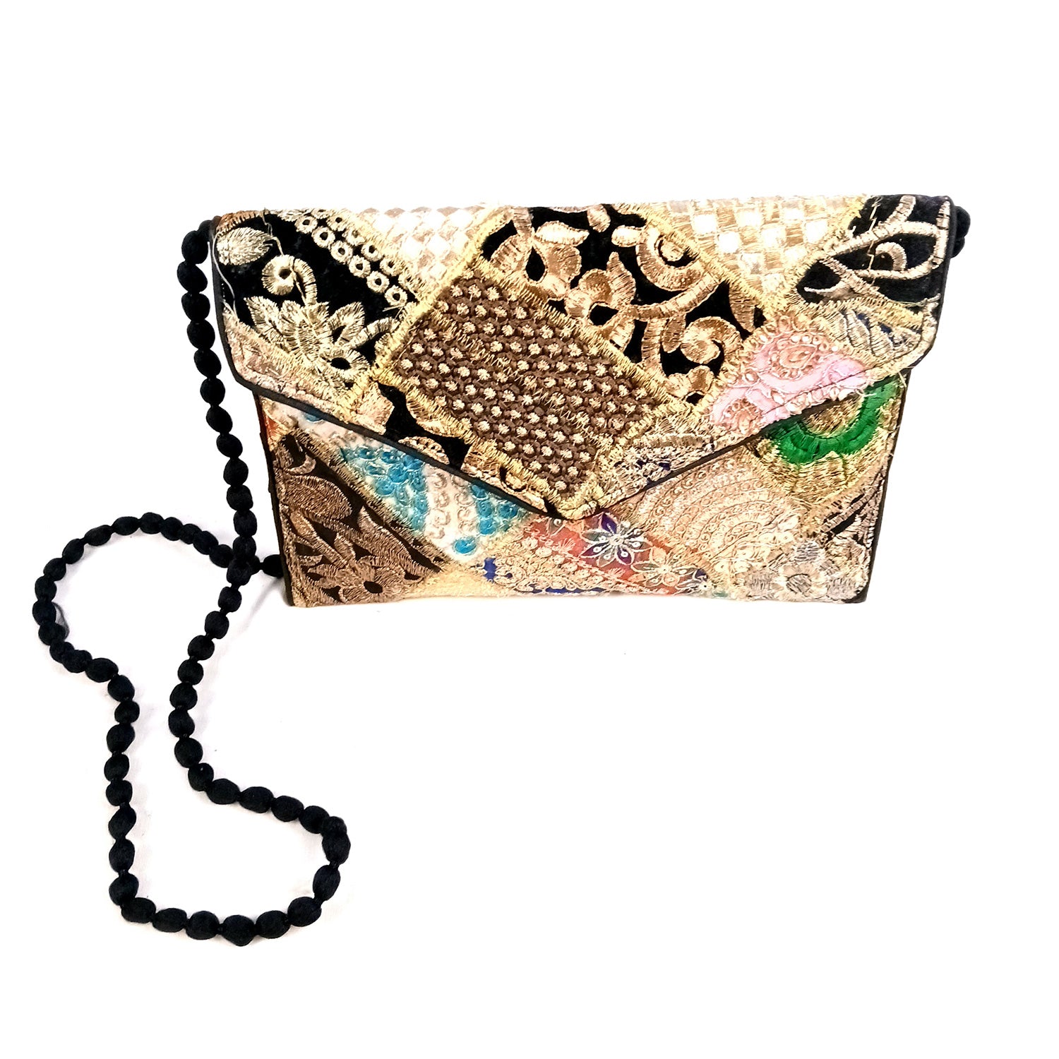 Clutch Bags With Embroidery Work | Latest Trendy Shoulder Sling Bags | Stylish Ladies Purse Handbag - For Woman, Girls, Tablet, Office & Gifts - 10 Inch - Apkamart