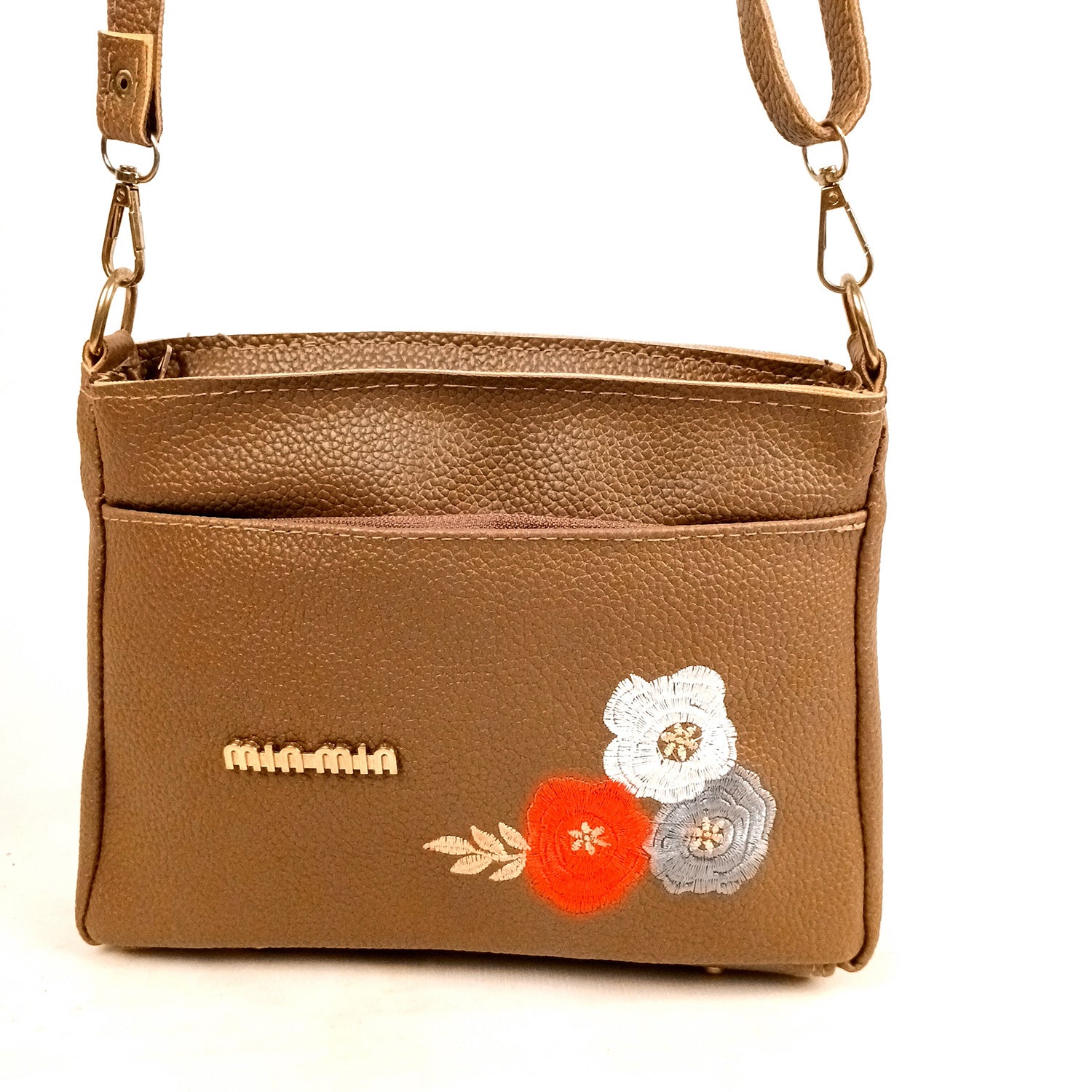 Sling Bag | Cross Body Bag With Embroidery | Latest Trendy Shoulder Bags | Stylish Ladies Purse Handbag - For Woman, Girls, Tablet, Office & Gifts - Apkamart