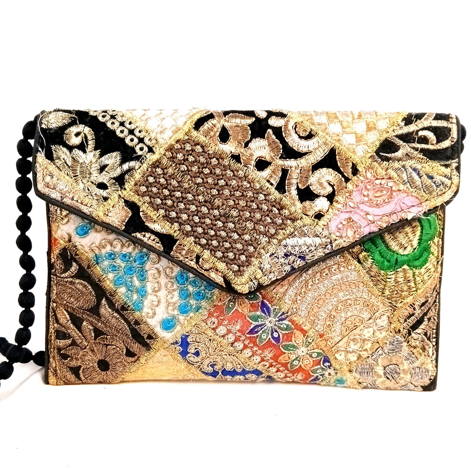 Clutch Bags With Embroidery Work | Latest Trendy Shoulder Sling Bags | Stylish Ladies Purse Handbag - For Woman, Girls, Tablet, Office & Gifts - 10 Inch - Apkamart