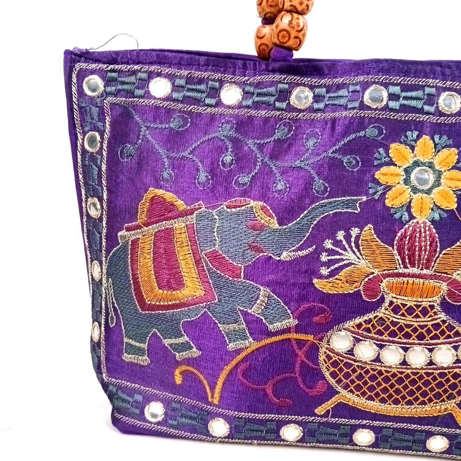 Clutch Bags With Embroidery Work | Latest Trendy Shoulder Sling Bags | Stylish Ladies Purse Handbag - For Woman, Girls, Tablet, Office & Gifts - Apkamart #Colour_Purple