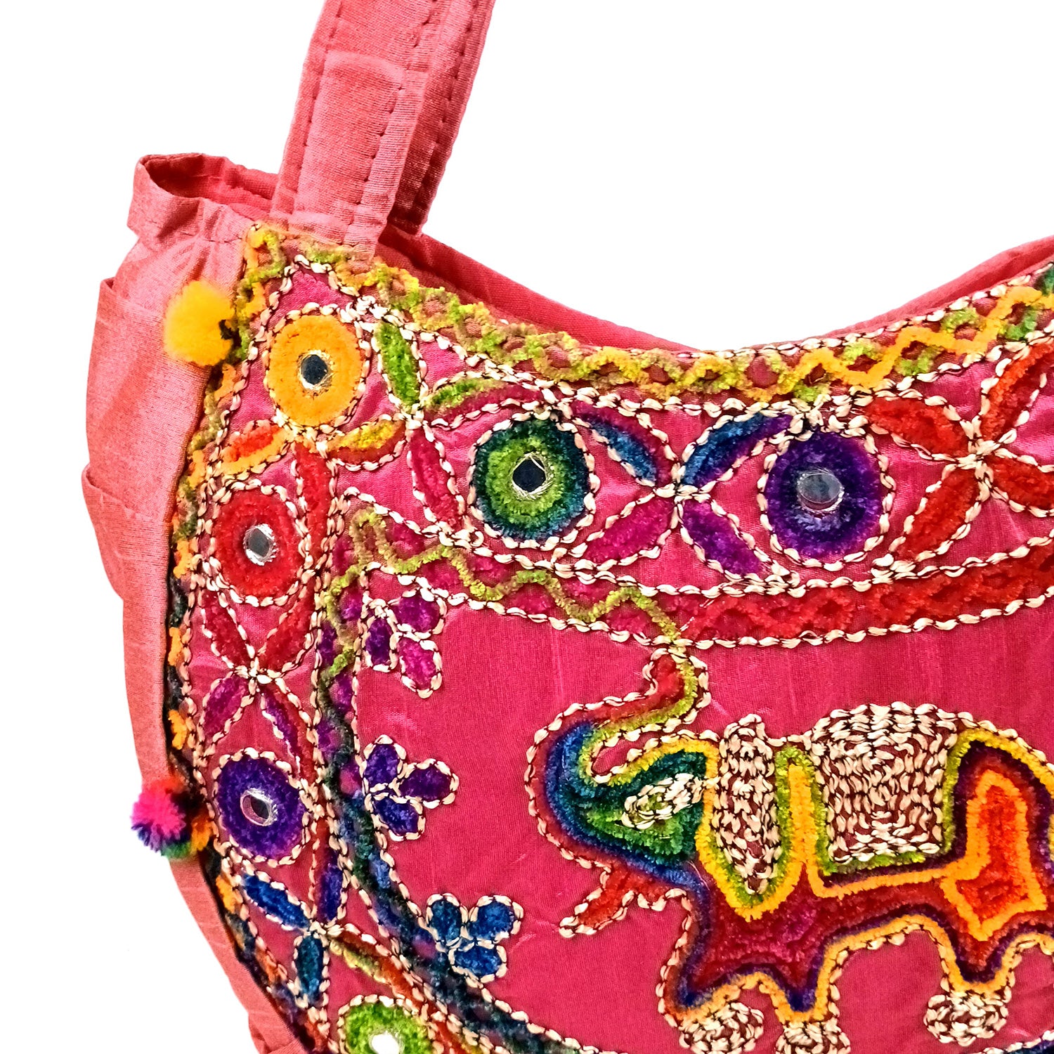 Sling Bag With Embroidery Work | Ethnic Shoulder Party Bags | Stylish Ladies Purse Handbag - For Woman, Girls, Tablet, Office & Gifts - 18 Inch - Apkamart