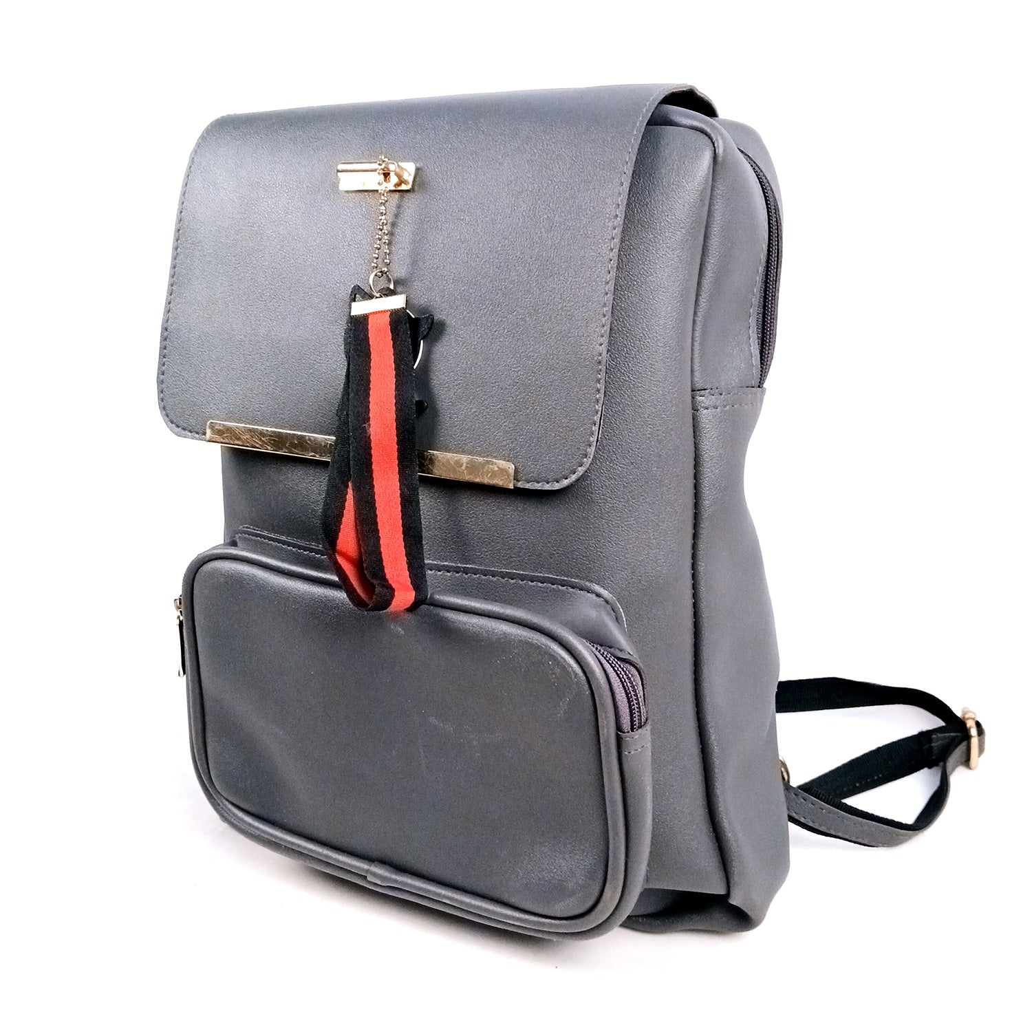 Backpack Bag |Premium PU Leather Casual Pithu Bags | Latest Trendy Office Bag | School & College Bags - For Woman, Girls, Laptop, Office & Gifts - Apkamart #Colour_Grey