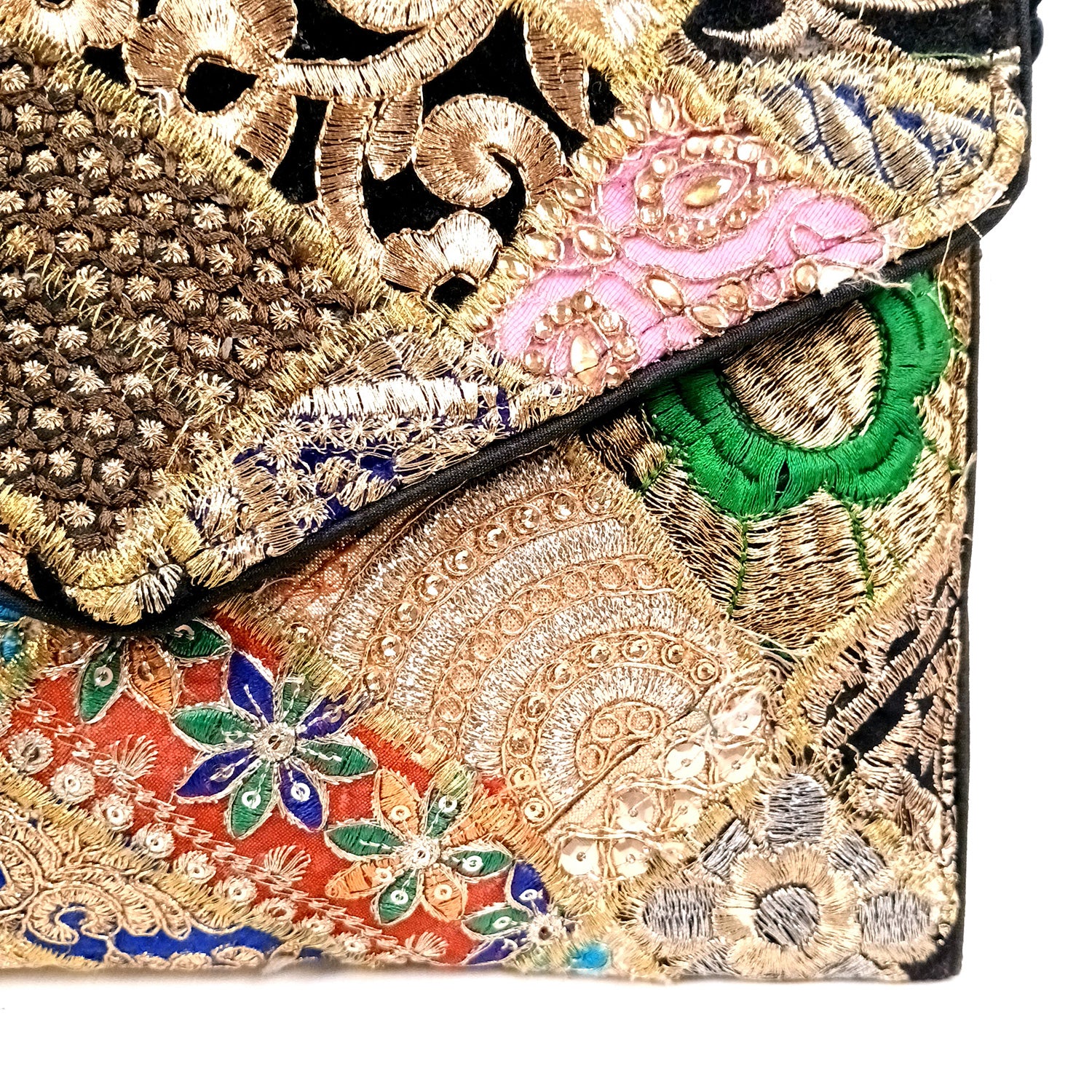 Clutch Bags With Embroidery Work | Latest Trendy Shoulder Sling Bags | Stylish Ladies Purse Handbag - For Woman, Girls, Tablet, Office & Gifts - 10 Inch - Apkamart