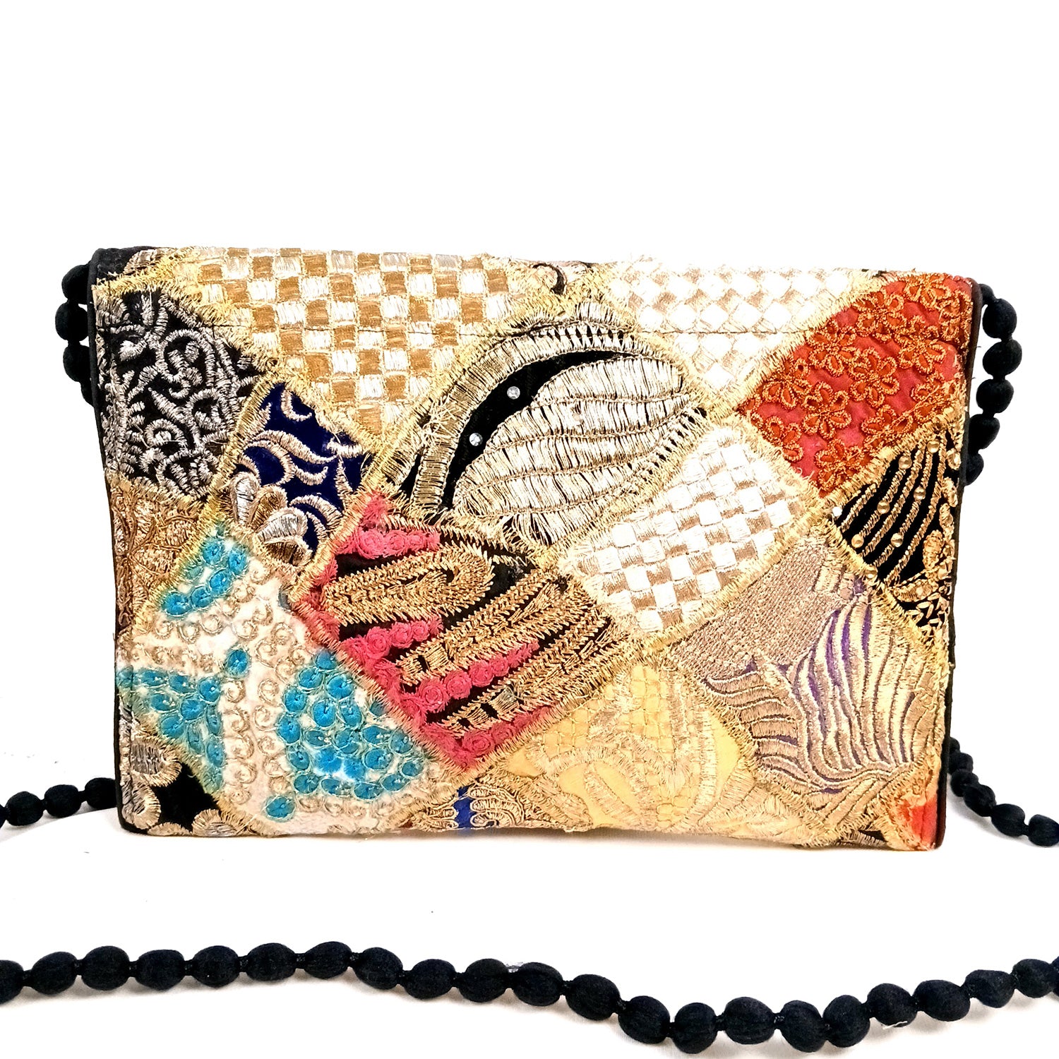 Clutch Bags With Embroidery Work | Latest Trendy Shoulder Sling Bags | Stylish Ladies Purse Handbag - For Woman, Girls, Tablet, Office & Gifts - 10 Inch - Apkamart