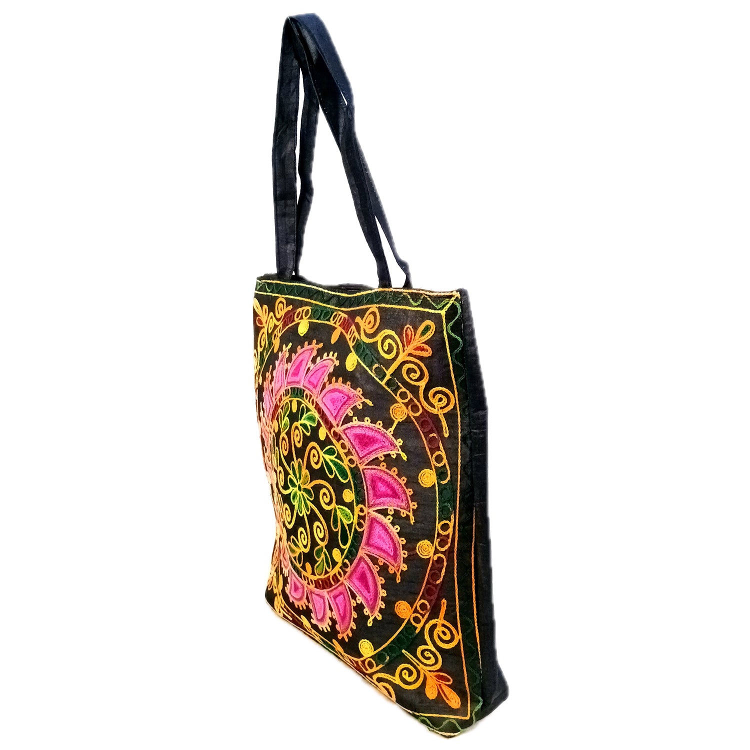 Women's Handbags | Big Shoulder Tote Bags With Embroidery Work | Top Handle Stylish Large Capacity Bag - 16 Inch - Apkamart