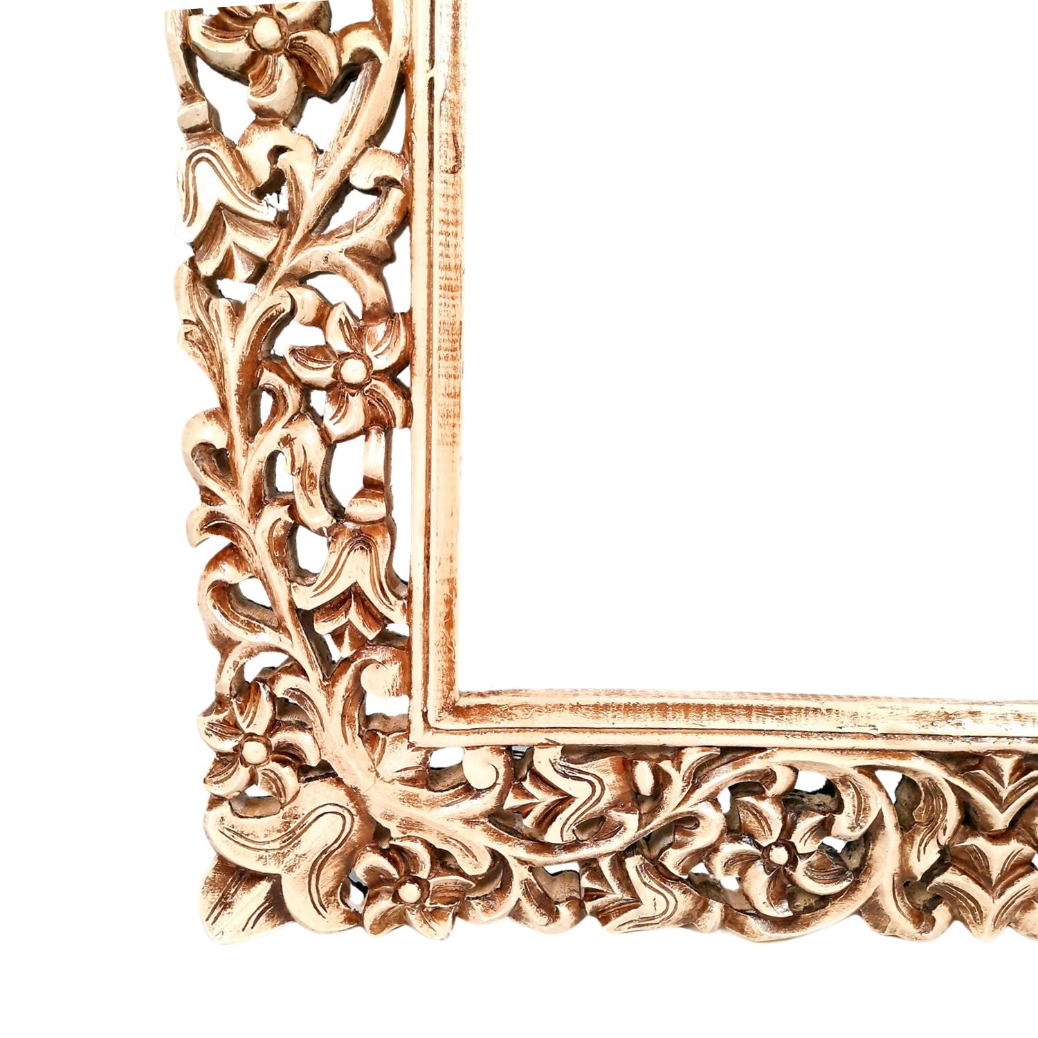 Wooden Frame Wall Hanging For Big Walls | Large Wood Frame With Intricate Carving For Photo, Paintings  & Mirror - For Hotels, Resorts, Home, Wall Decor, Frames, Living room,  Entrance Decoration - 47 Inch