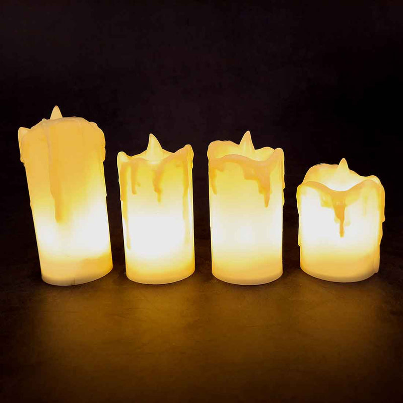 LED Candle -  For Diwali | Christmas | Wedding & Home Decor - 3 Inches - Set of 4 - ApkaMart