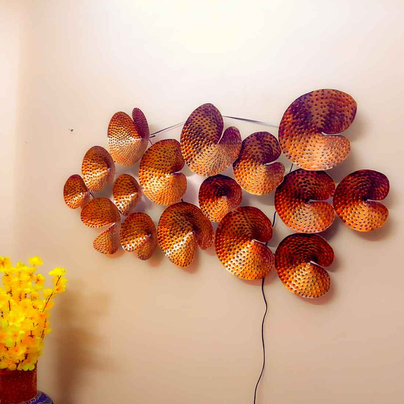 Wall Art  for Living Room - LED Metallic Leaf Wall Art - 48 Inch - ApkaMart