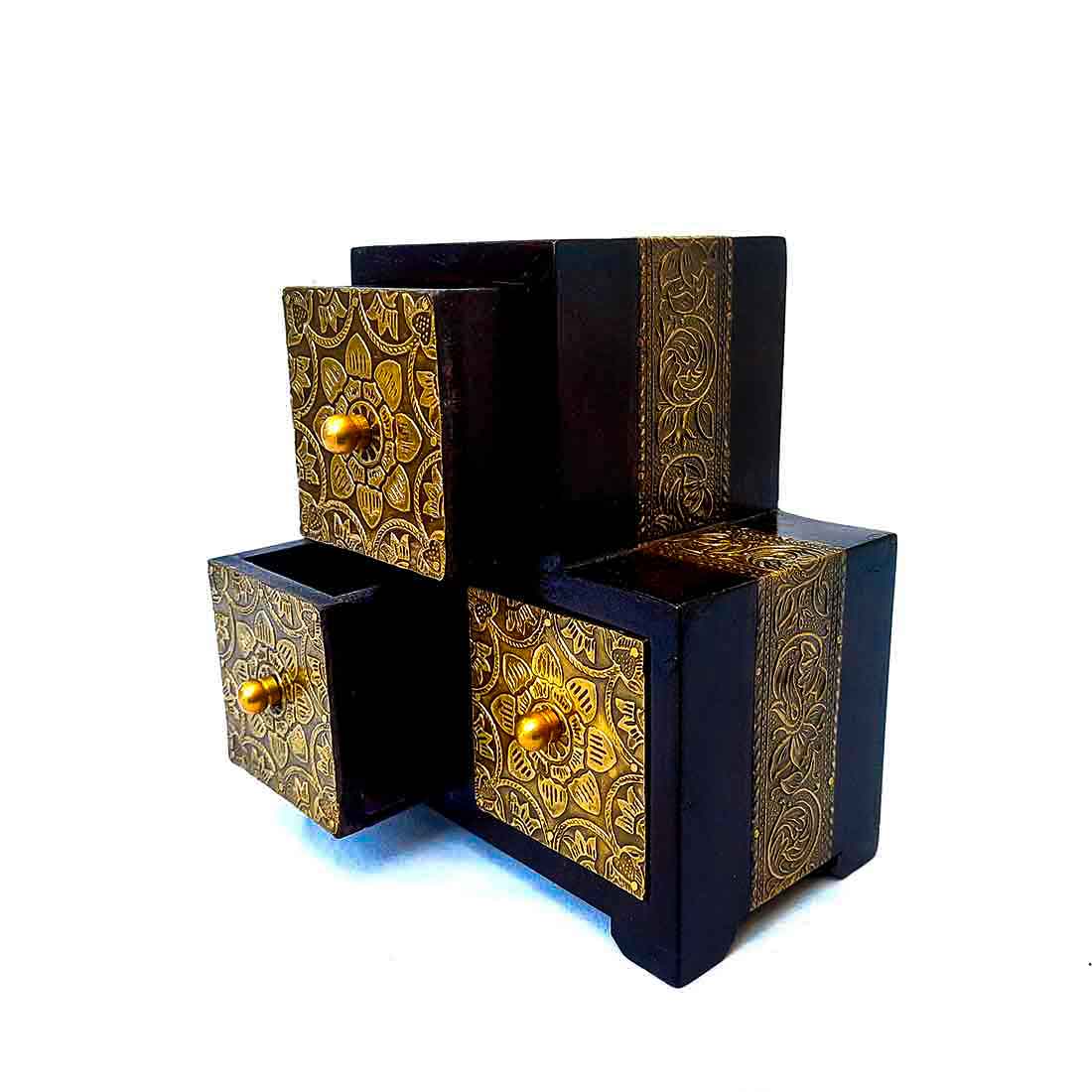 Small Jewelry Box | Accessory Box | 3 Drawer Box - ApkaMart