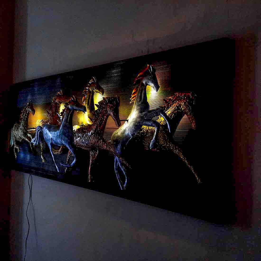 Wall Showpiece - LED Horse Wall Decor for Living Room - 60 inch - ApkaMart