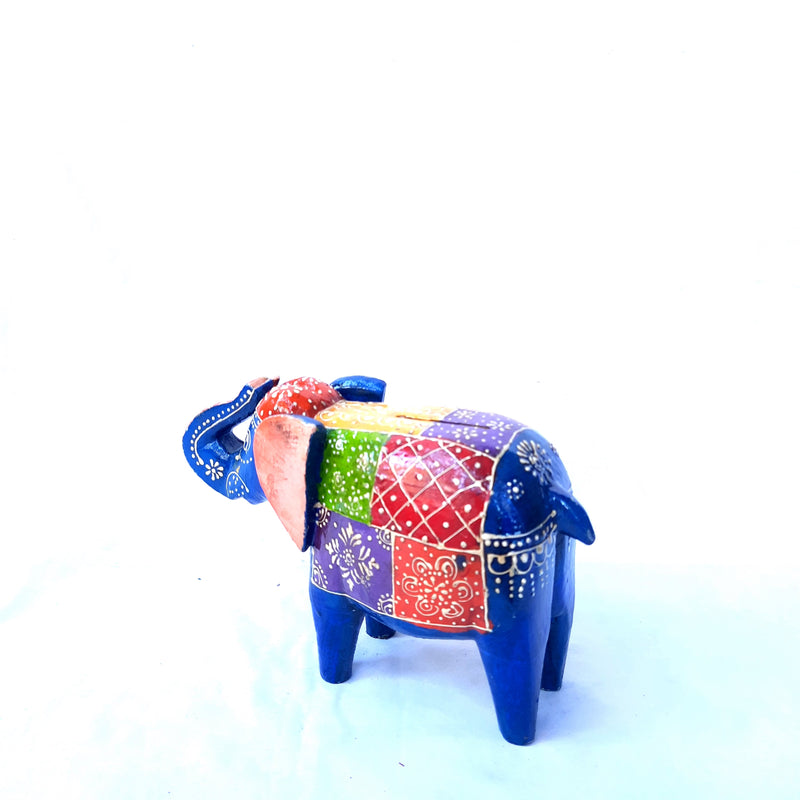 Elephant Gullak 9 inch Blue - ApkaMart