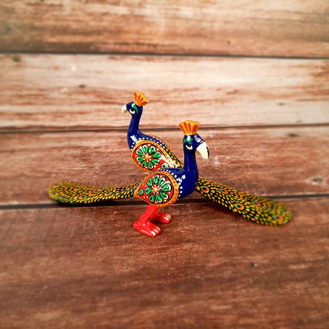Peacock Figurines For Home Decor & Gifts - 4 Inch -Set of 2 - ApkaMart