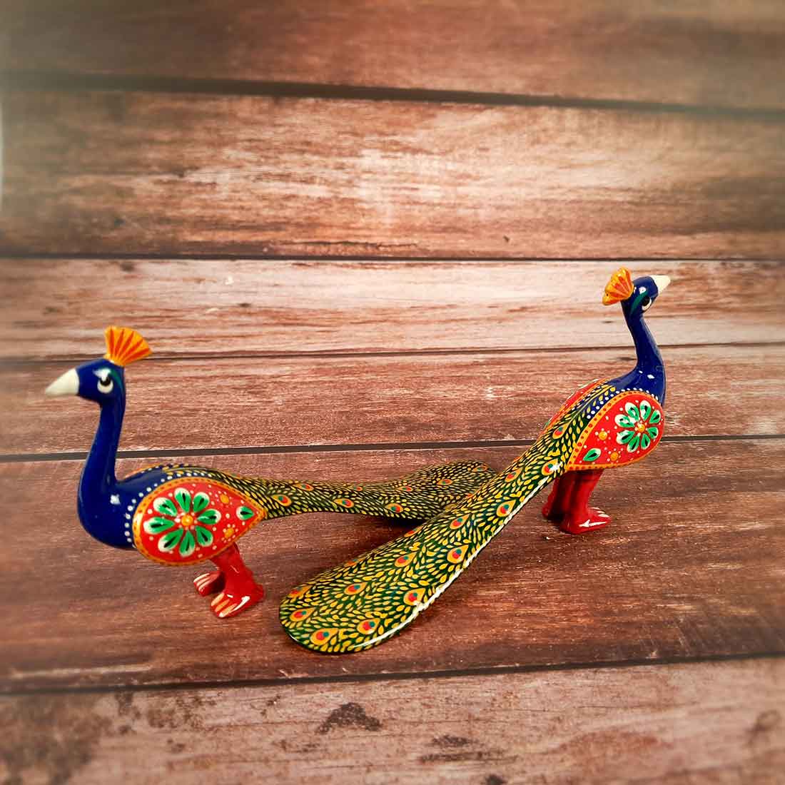 Peacock Figurines For Home Decor & Gifts - 4 Inch -Set of 2 - ApkaMart