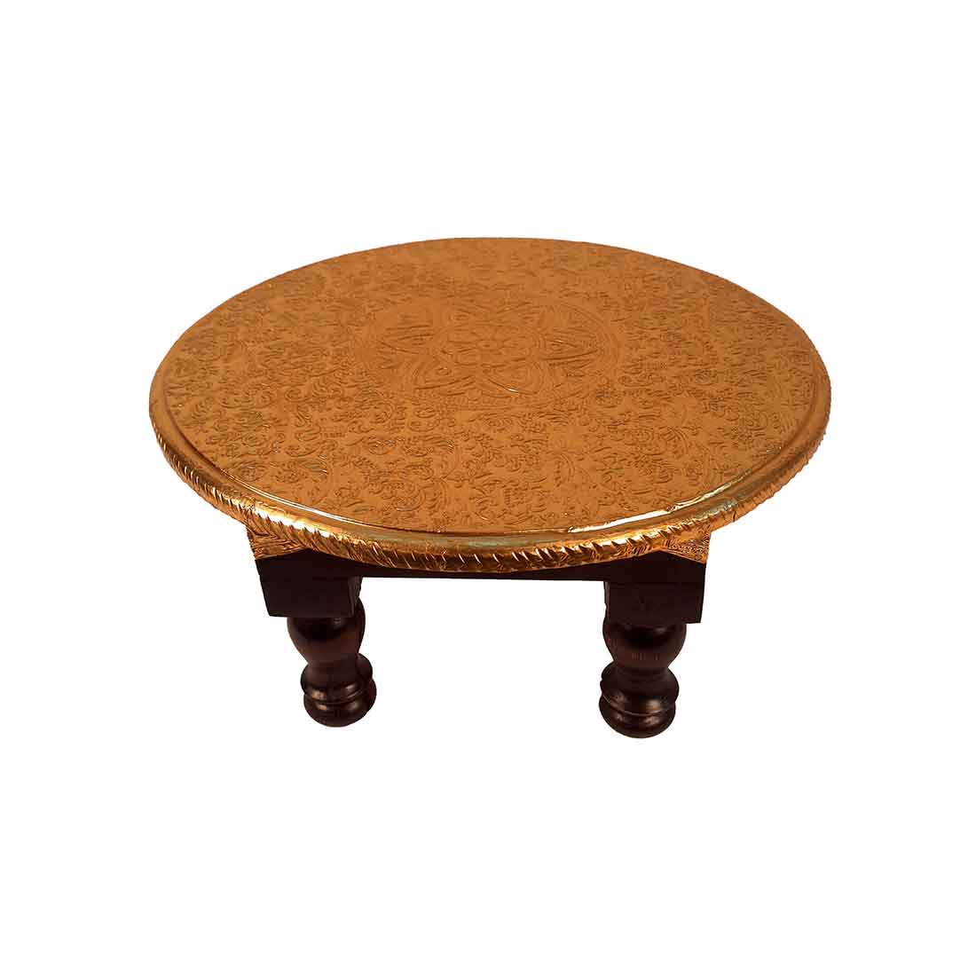 Decorative Brass Chowki - 18 Inch - For Sitting, Puja & Home Decor - ApkaMart