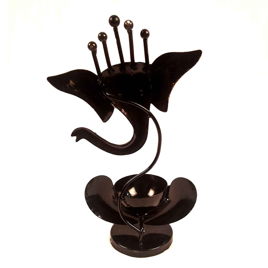 T Light Holder | Tea Light Candle Stand - Ganesha Design - 11 Inch - ApkaMart