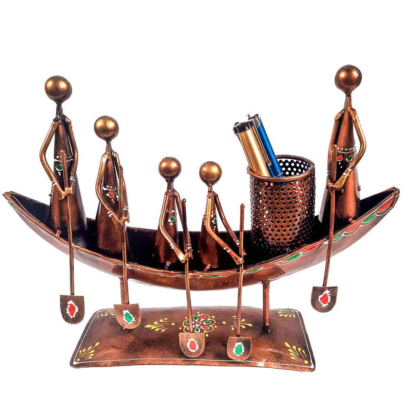 Showpiece Pen Holder | Desk Organizer - Boat Design - For Table Decor -15 Inch - ApkaMart