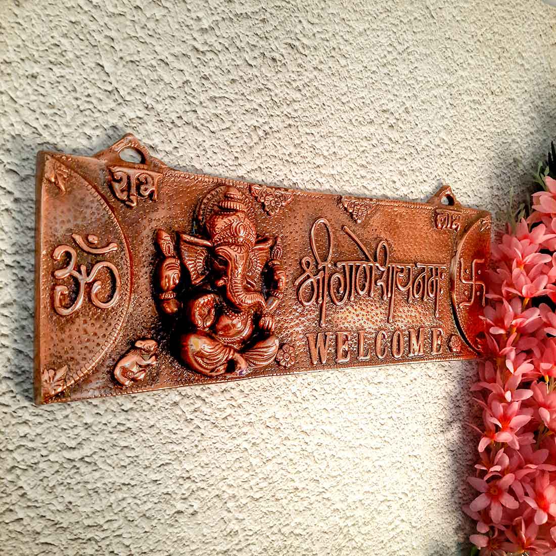 Ganesh Wall Hanging - Welcome Plate For Home Entrance - 16 Inch - ApkaMart