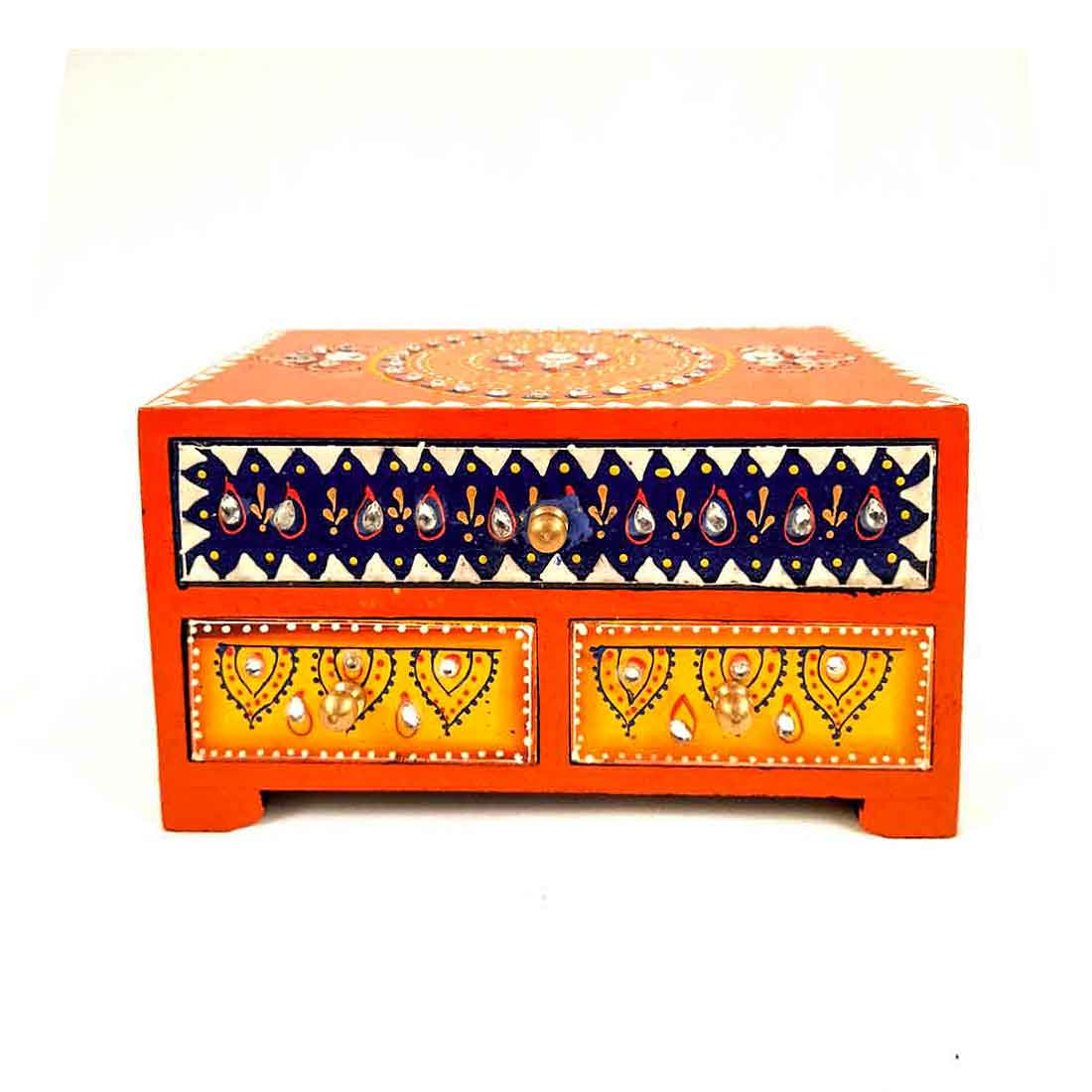 Jewelry Box Wood | Jewellery Organizer | Drawer Box -  9 Inch - ApkaMart
