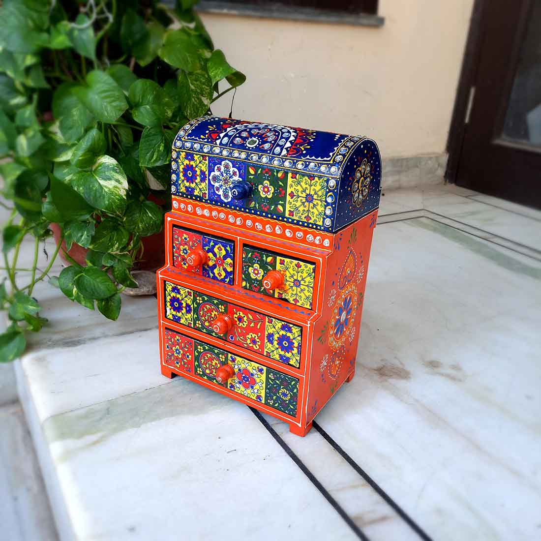 Jewelry Box Wooden | Jewellery Organizer - for Home Decor & Gifts - 13 Inch - ApkaMart