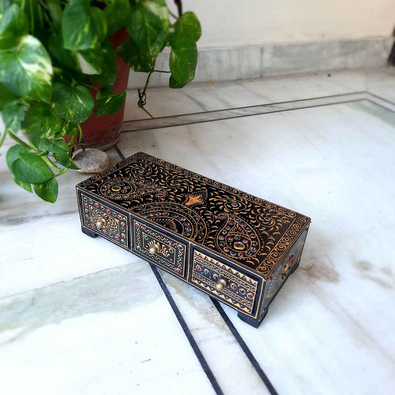 Jewelry Box Wooden | Decorative Jewellery Box - For Organizing & Gifts - 12 Inch - ApkaMart