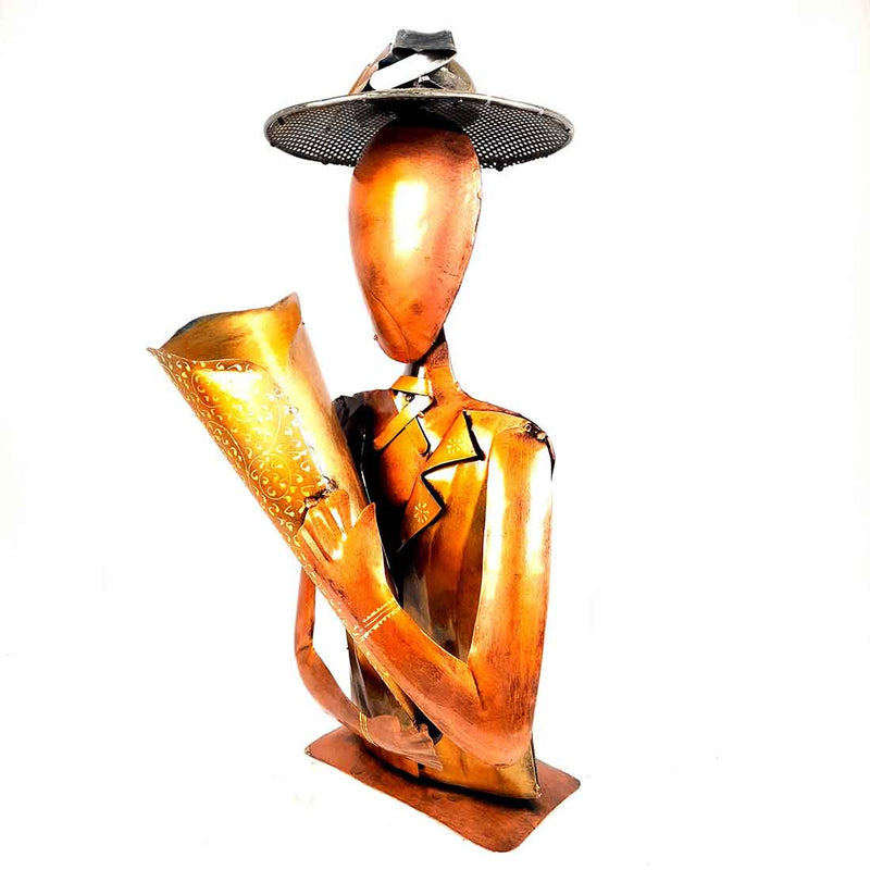 Designer Flower Pot - Man Holding Bouquet Design - Flower Vase for Living Room - 23 inch - ApkaMart