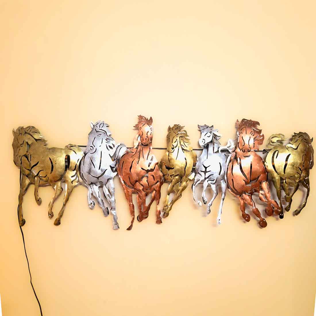 7 Running Horse Wall Hanging- Apkamart #color_Brown